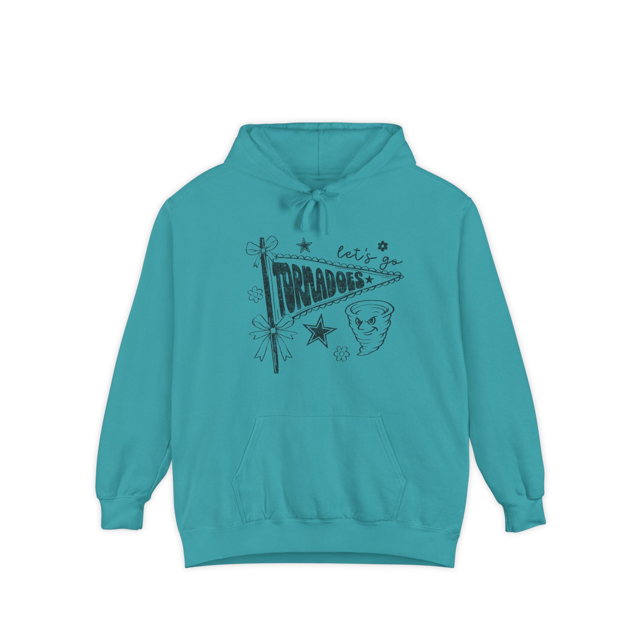 Tornadoes Graphic Hoodie — Retro Pennant Design with 'Let's Go' Text