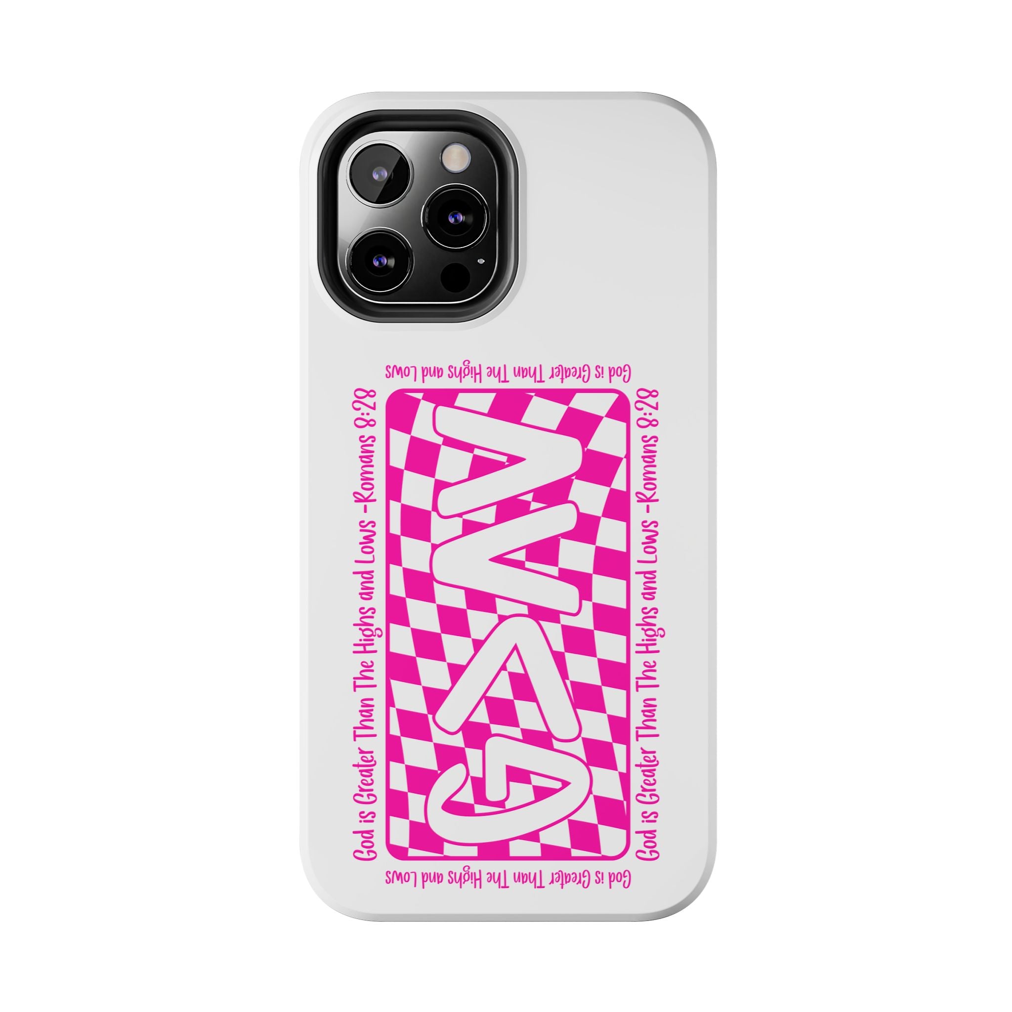 Pink Checker 'GAY' Tough Phone Case — Bold Pride Protective Cover