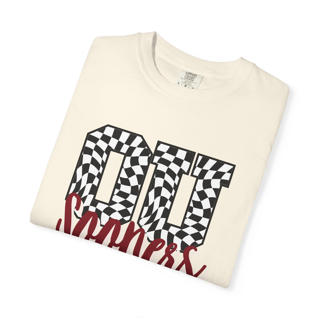 Sooners Checkerboard Tee — '00 Sooners' Vintage Game-Day T-Shirt