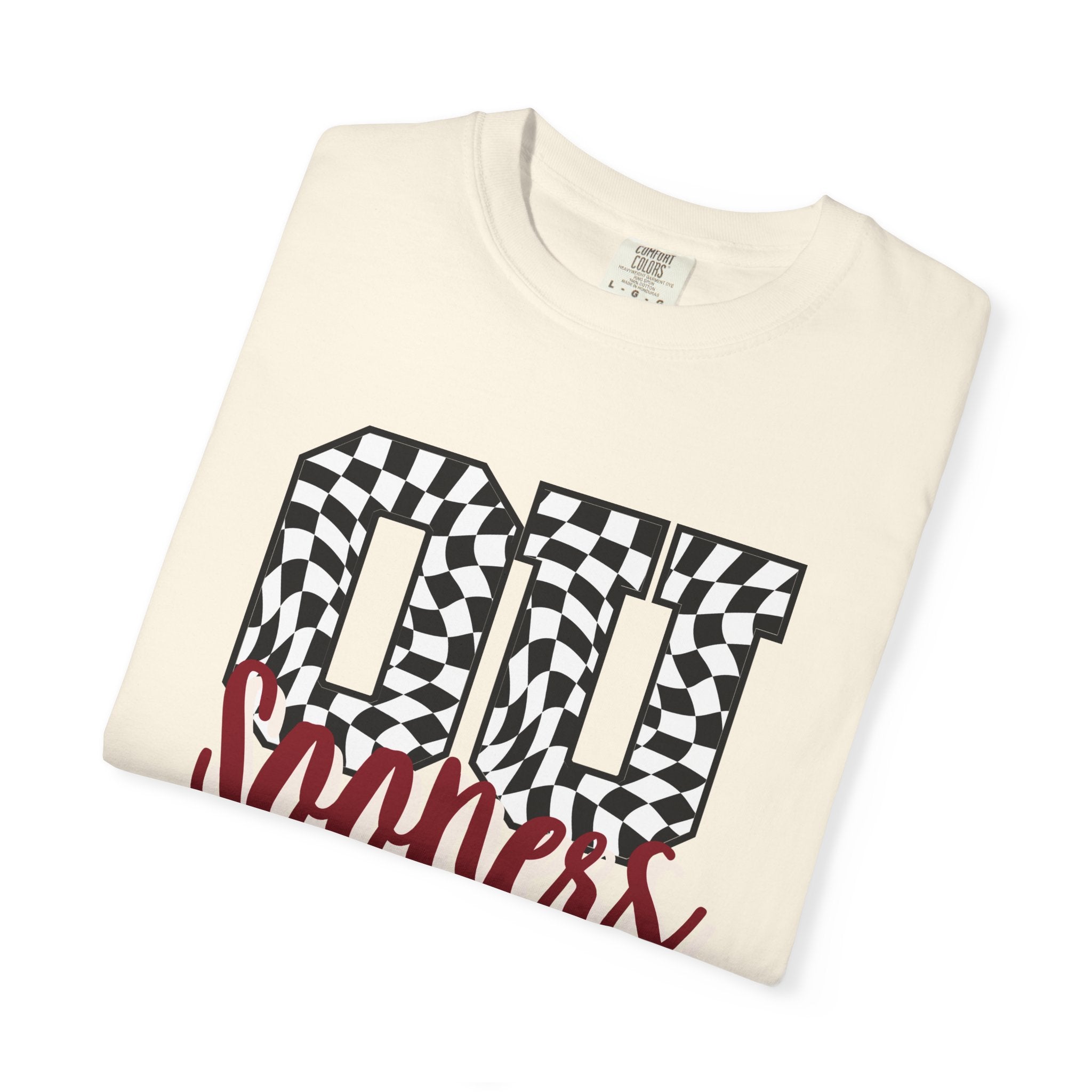 Sooners Checkerboard Tee — '00 Sooners' Vintage Game-Day T-Shirt
