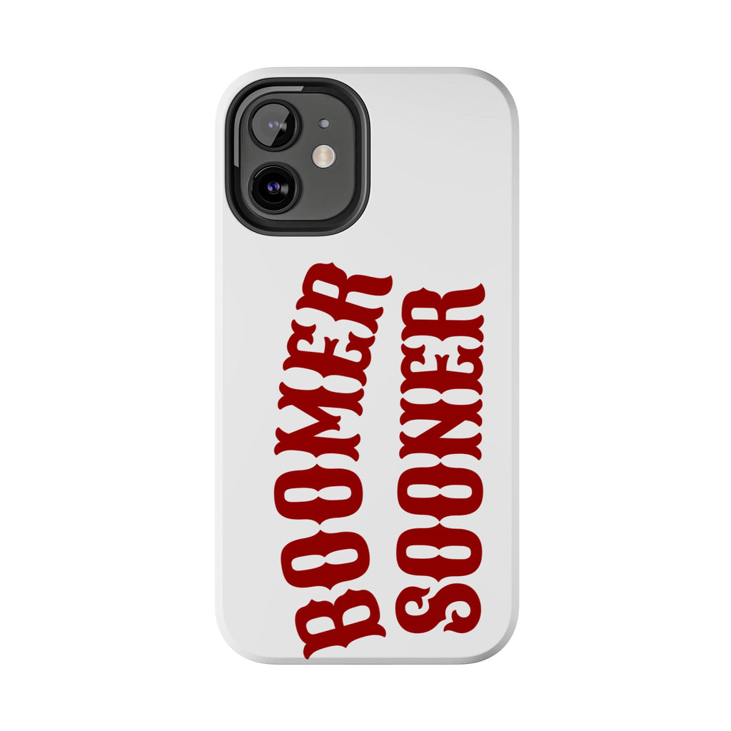 Boomer Sooner Tough Phone Case — Oklahoma Crimson Retro Text Protective Cover
