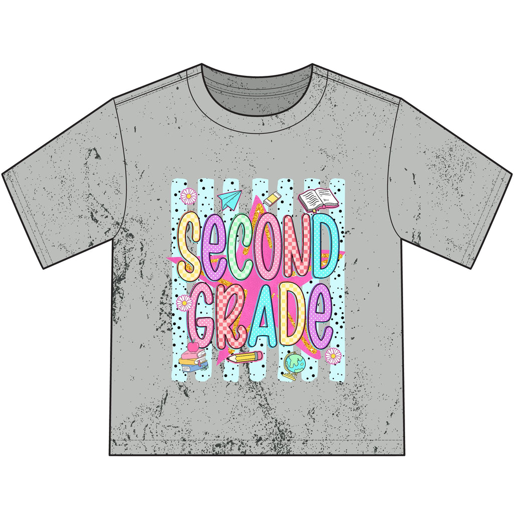 Second Grade Kids T-Shirt — Colorful Back-to-School Shirt for Boys & Girls