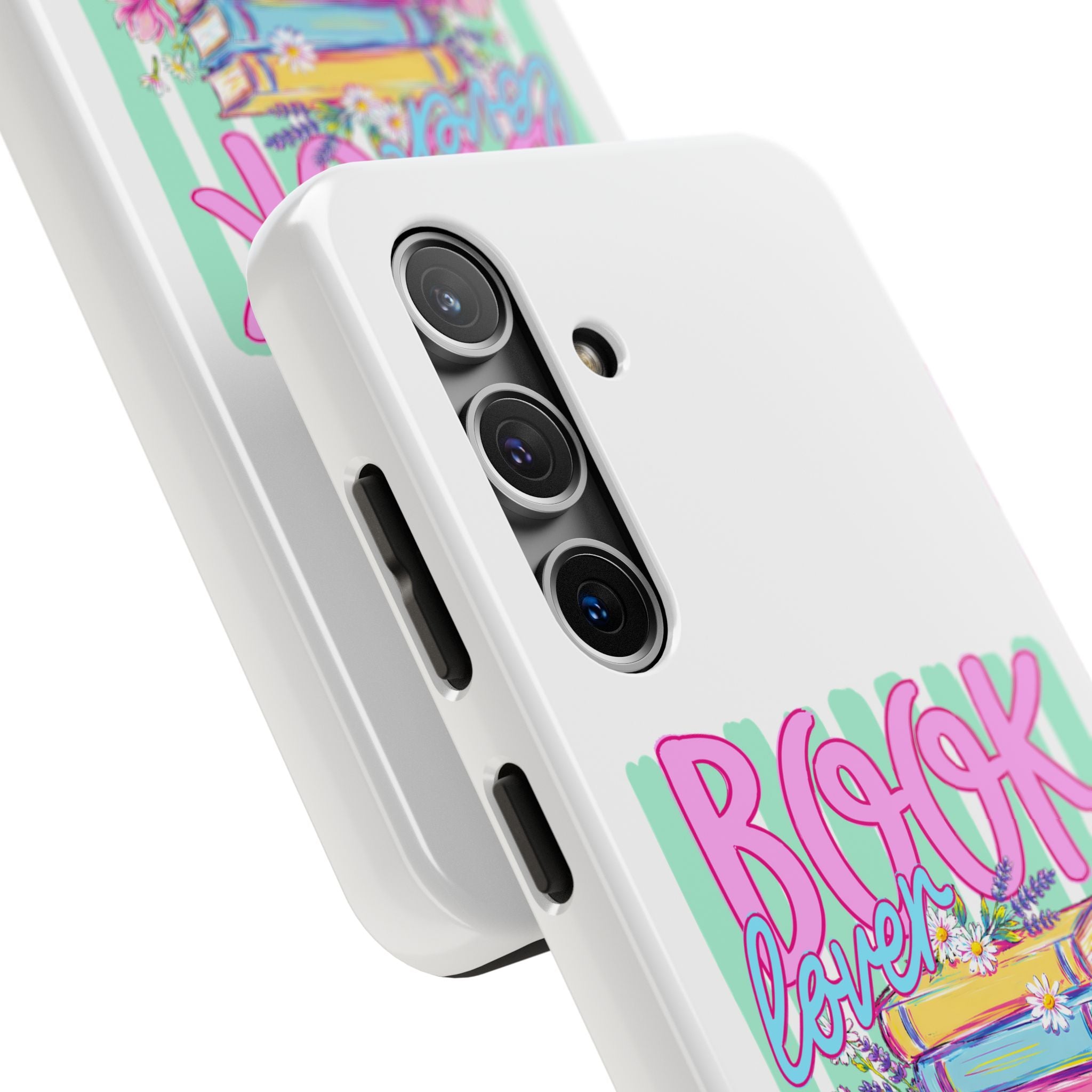Book Lover Tough Phone Case — Colorful Stack of Books Floral Design