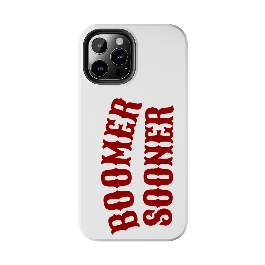Boomer Sooner Tough Phone Case — Oklahoma Crimson Retro Text Protective Cover