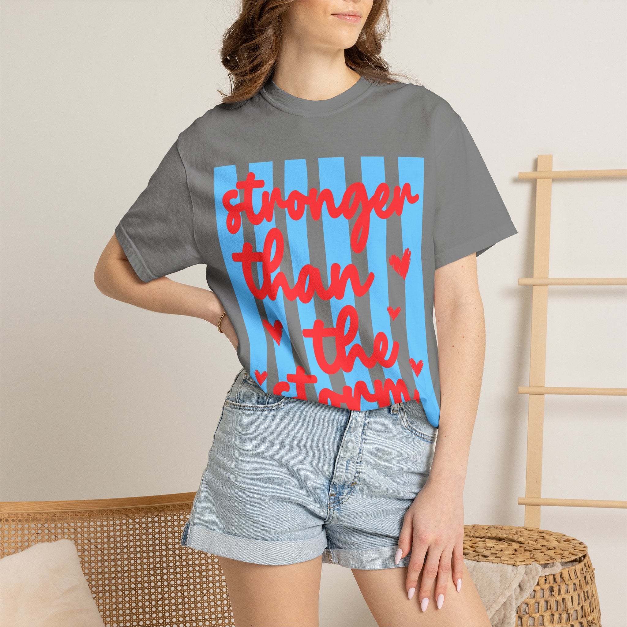 Stronger Than the Storm T-Shirt — Inspirational Heart Graphic Tee