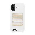 Card Holder Phone Case — Vintage Beige 'Old Soul' Typography