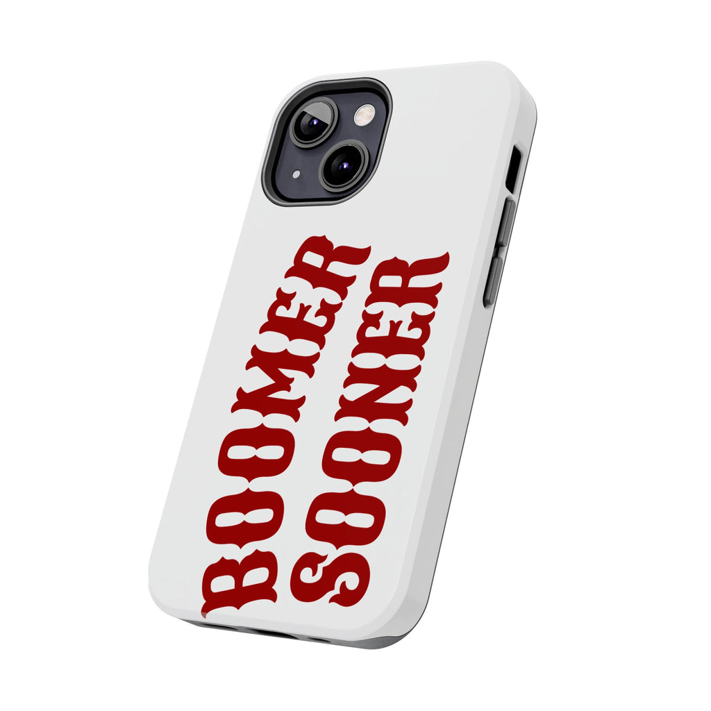 Boomer Sooner Tough Phone Case — Oklahoma Crimson Retro Text Protective Cover