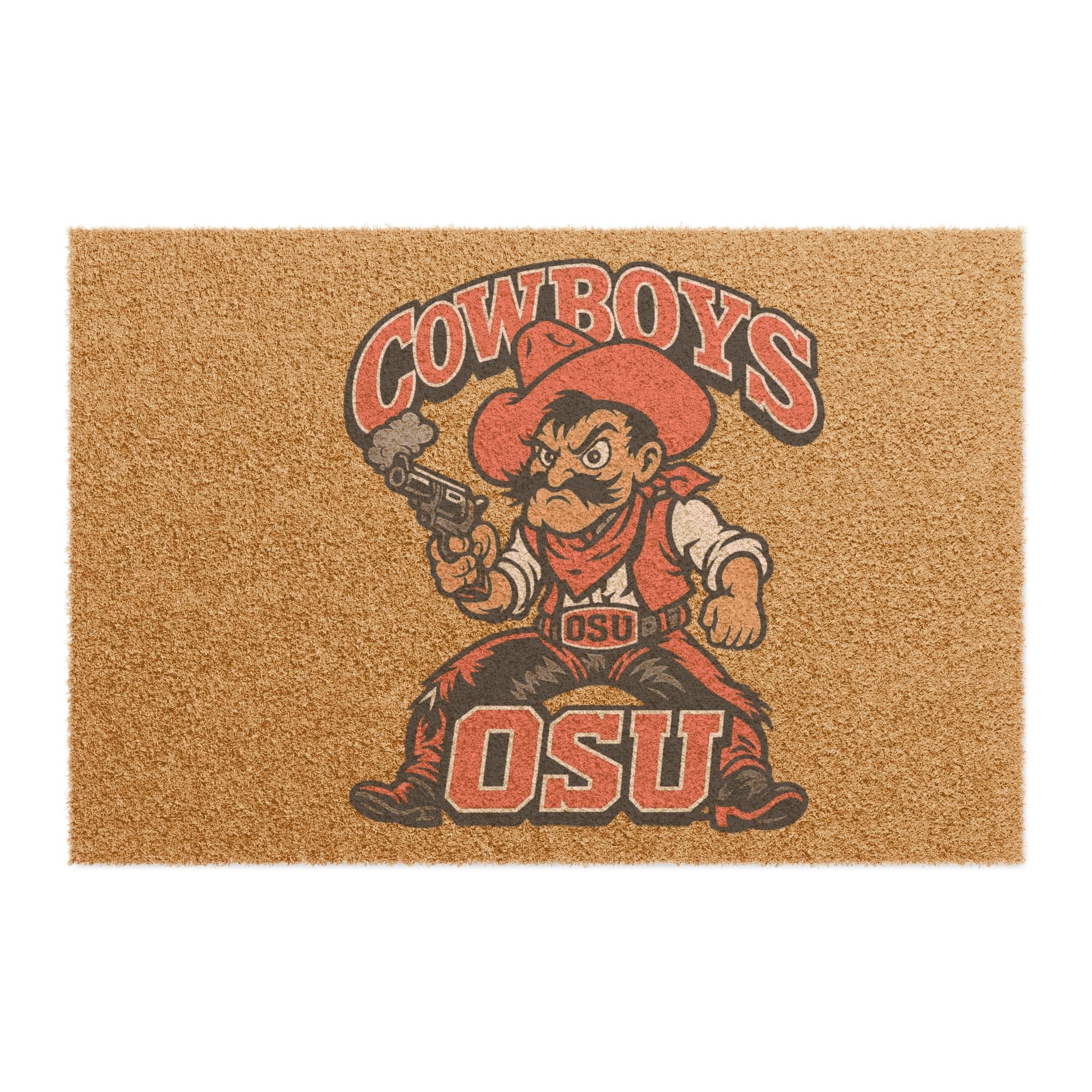 OSU Cowboys Doormat — Rustic Cowboy Mascot Welcome Mat