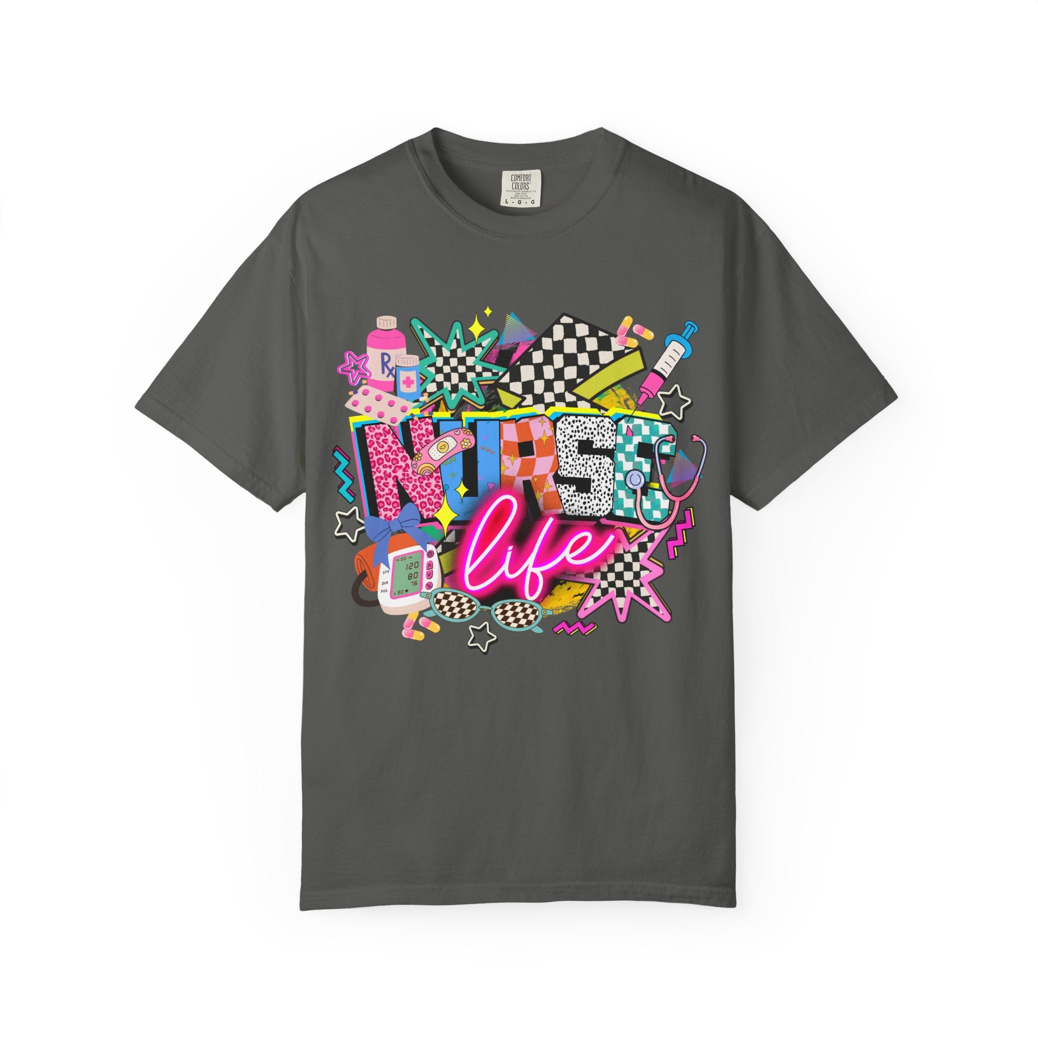 Unisex Graphic T-Shirt — "Nurse for Life" Retro Neon Pop Art Tee