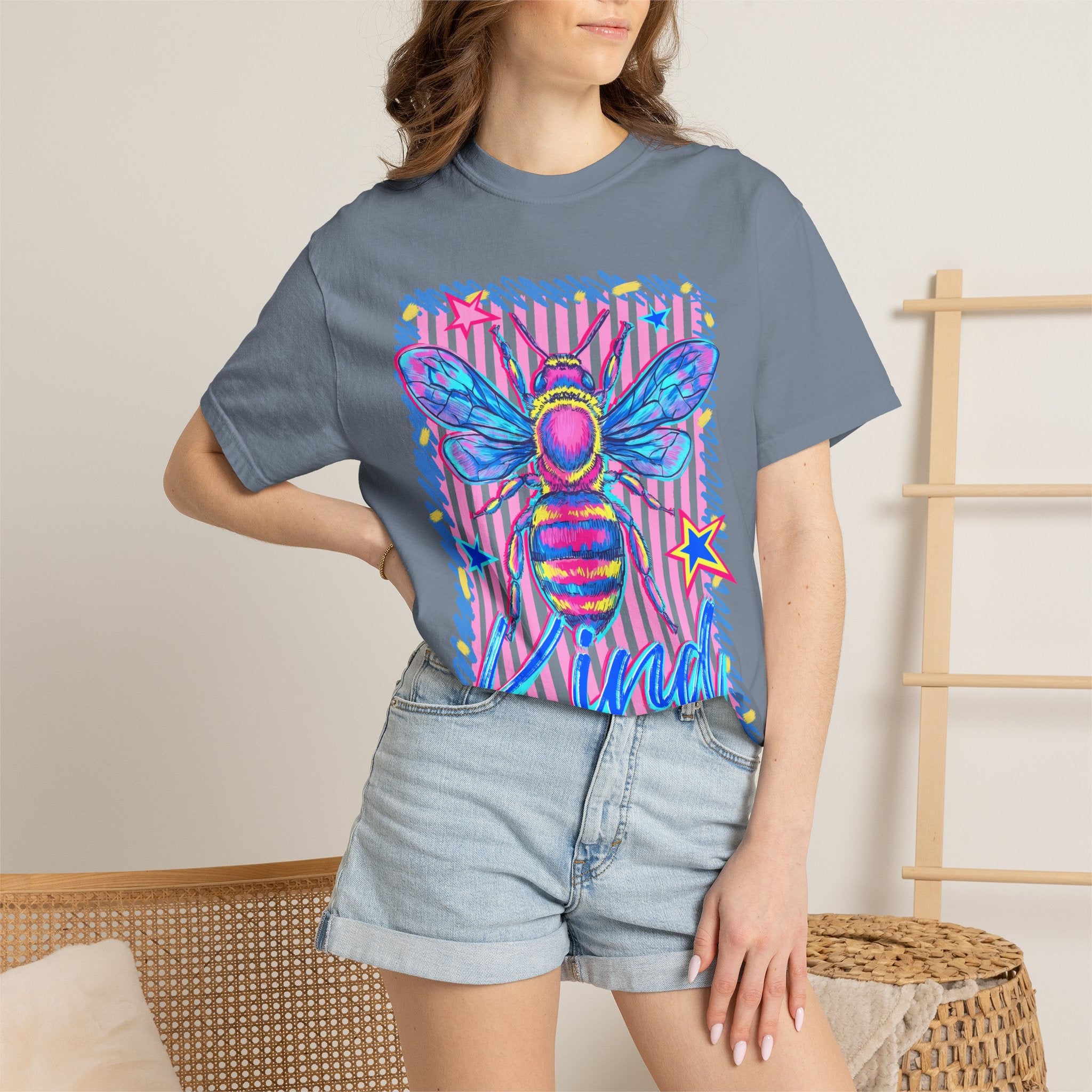 Kind Bee T-Shirt — Colorful Psychedelic Bee Graphic Tee