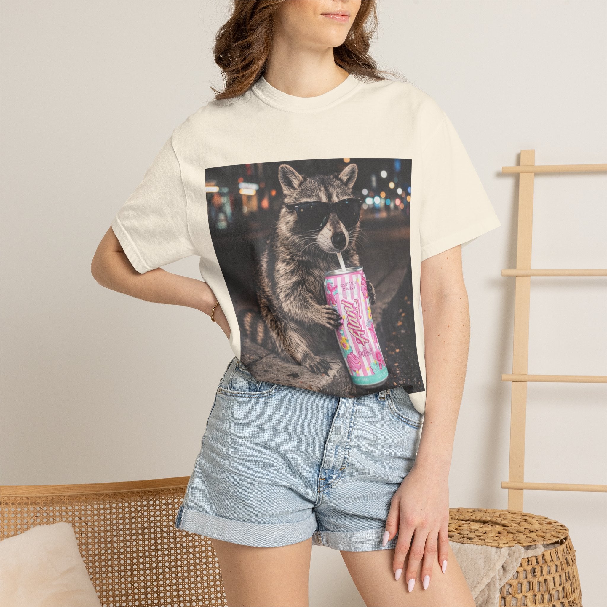 Raccoon Drinking Slushie T-Shirt