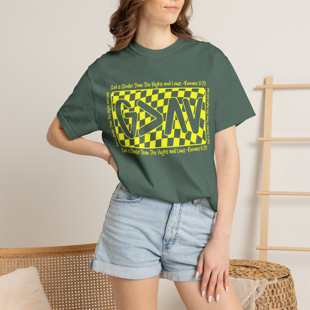God Is Greater Than The Highs and Lows T-Shirt — Christian Faith Graphic Tee
