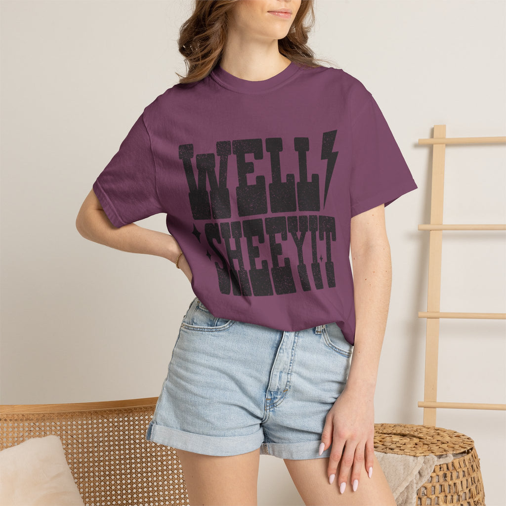 Well Sheeyit T-Shirt — Rustic Vintage Graphic Tee with Lightning Bolt