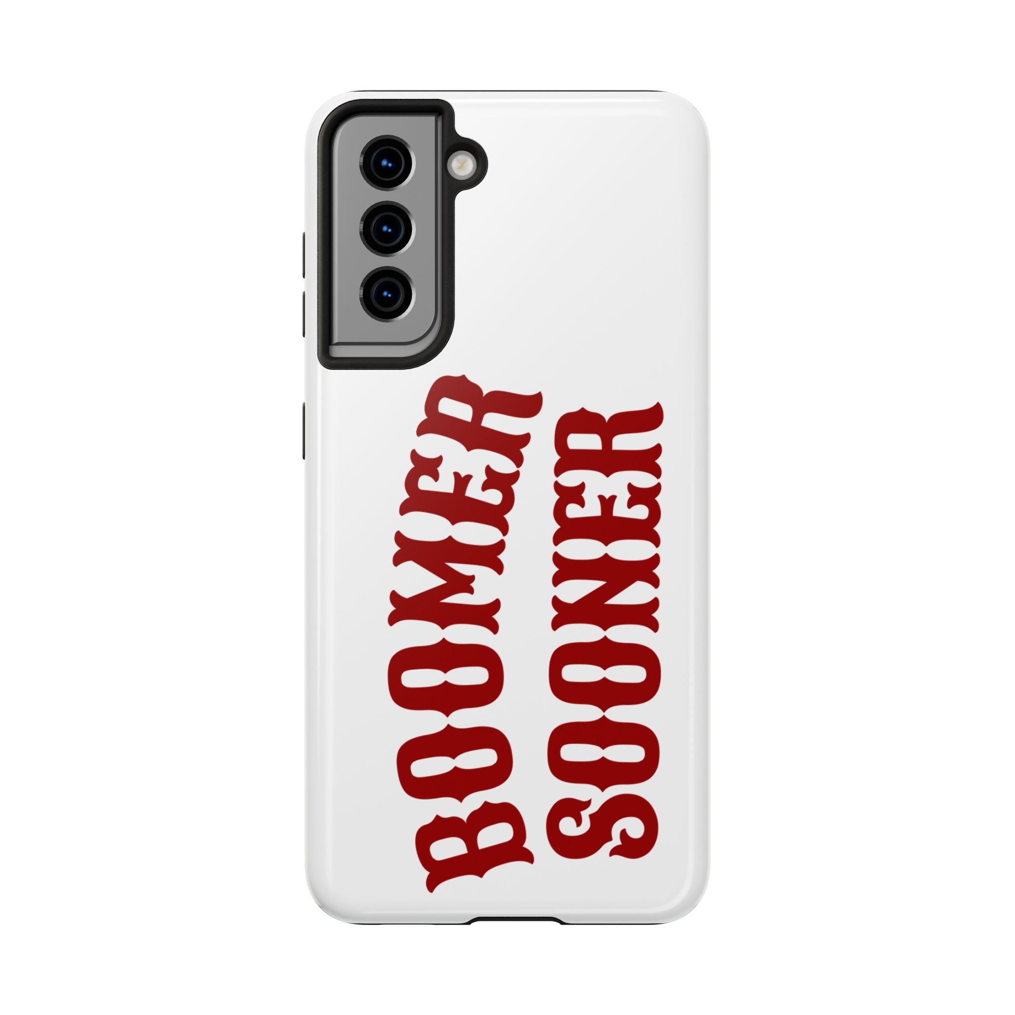 Boomer Sooner Tough Phone Case — Oklahoma Crimson Retro Text Protective Cover