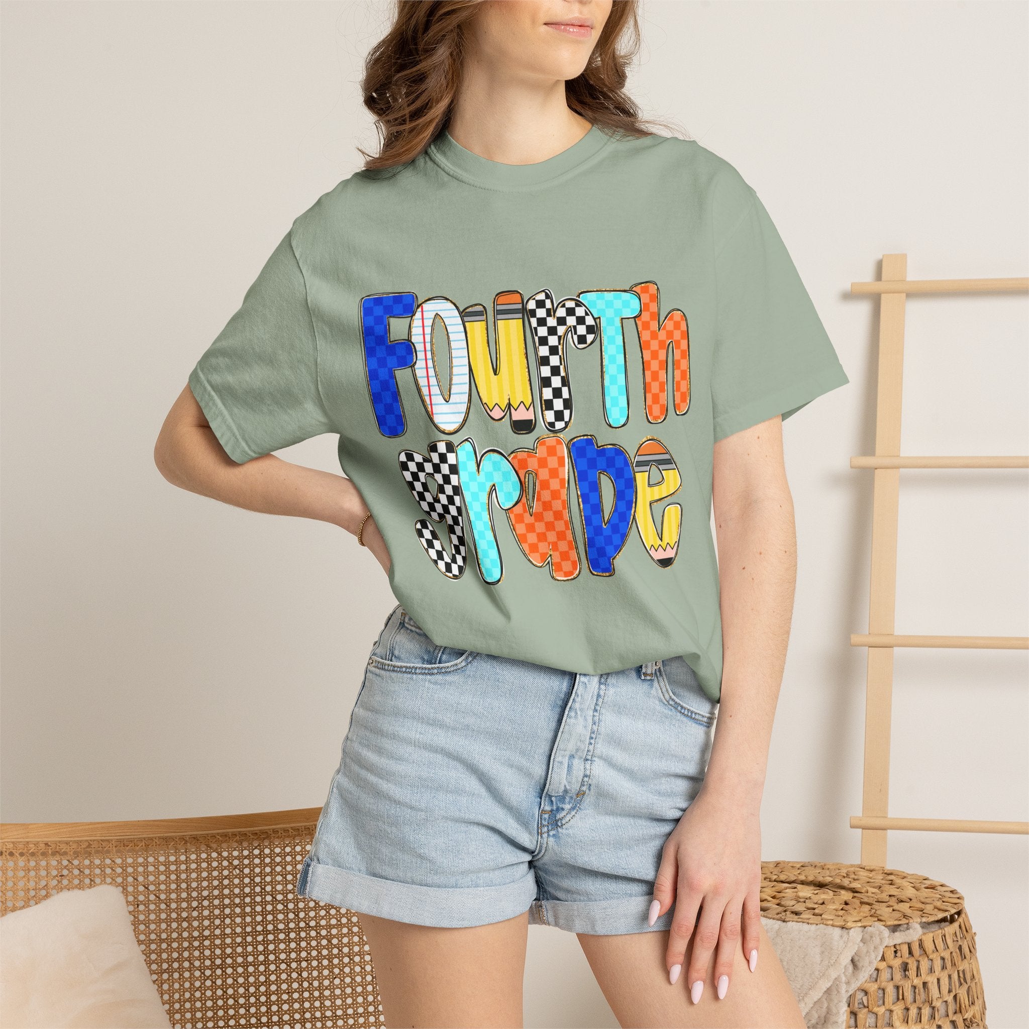 Fourth Grade T-Shirt — Colorful Retro Lettering Tee for Kids