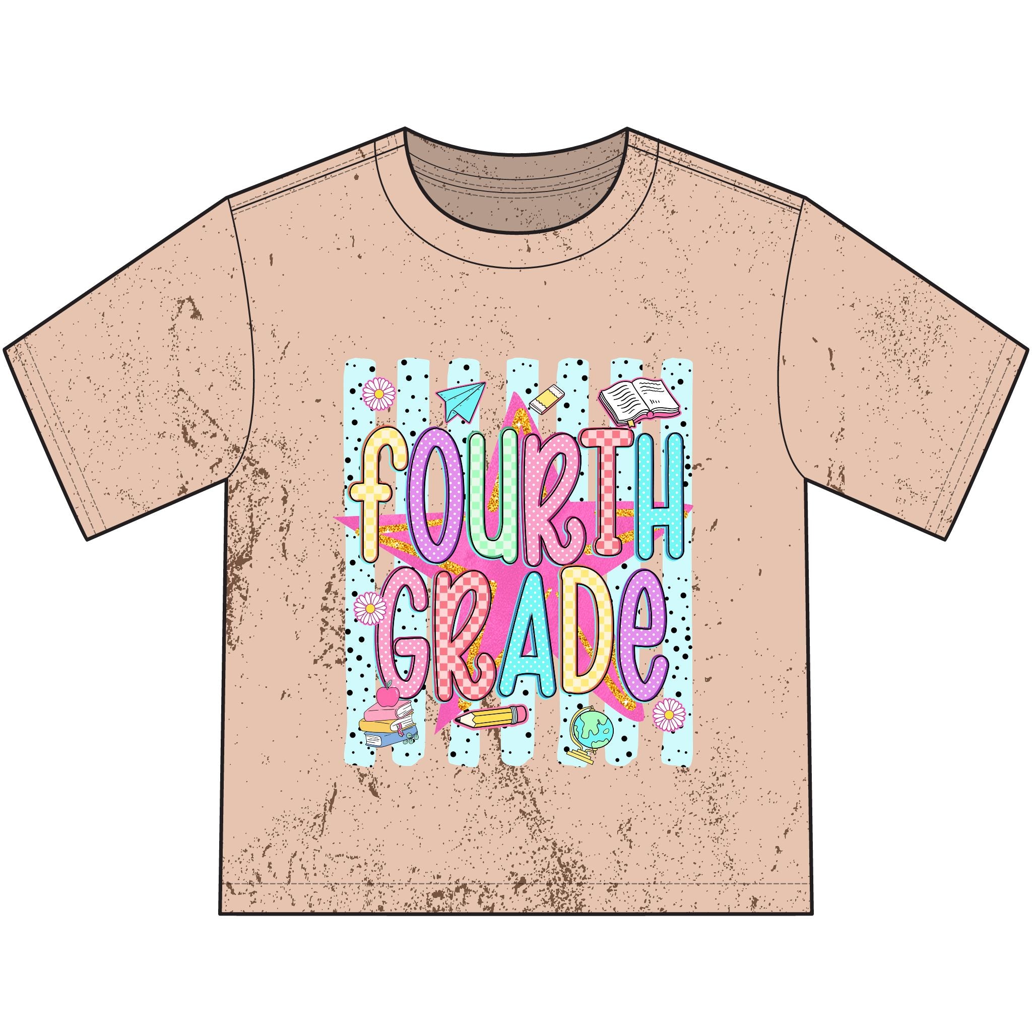 Fourth Grade Kids T-Shirt — Colorful Back-to-School Design