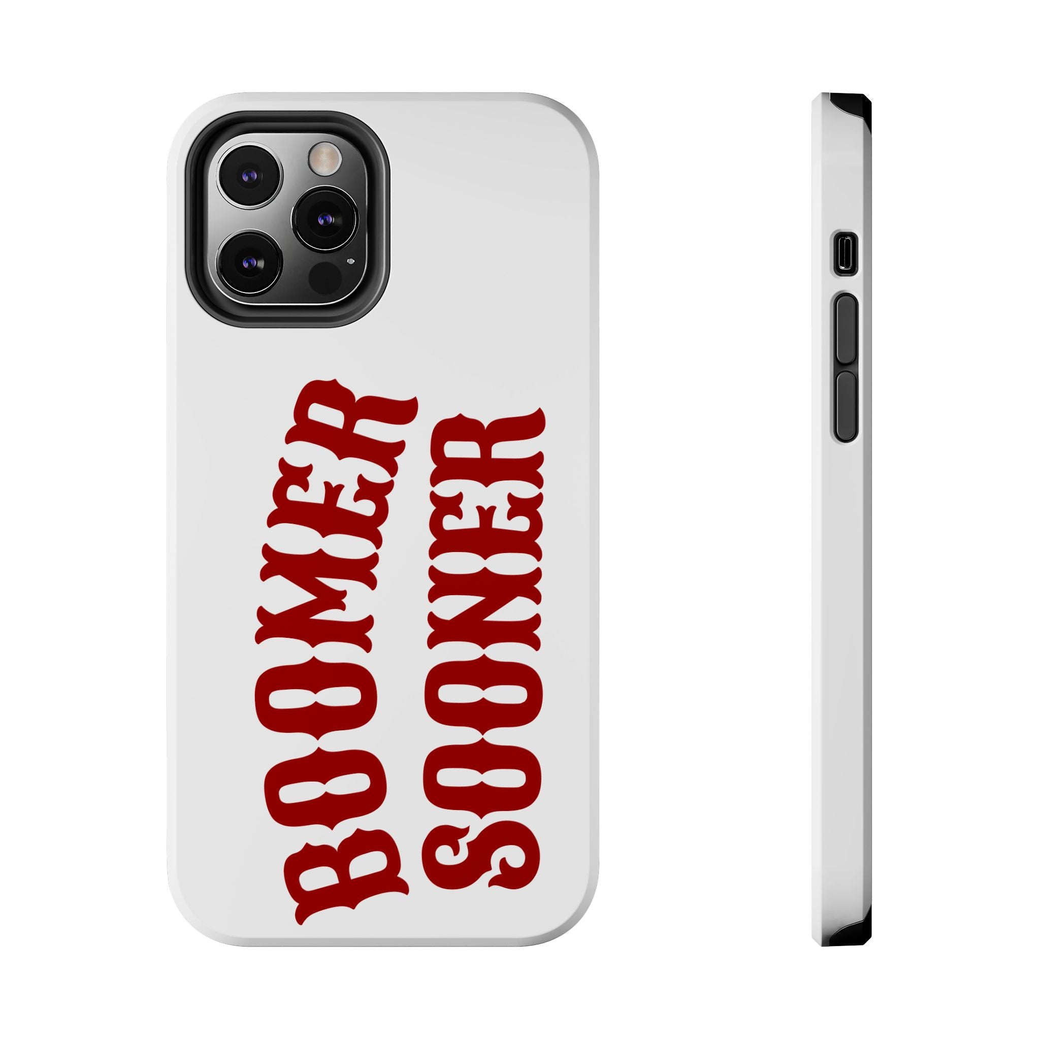 Boomer Sooner Tough Phone Case — Oklahoma Crimson Retro Text Protective Cover