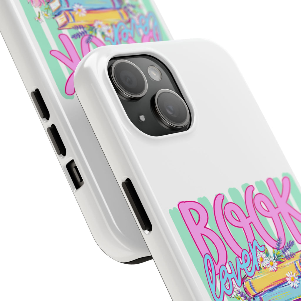 Book Lover Tough Phone Case — Colorful Stack of Books Floral Design