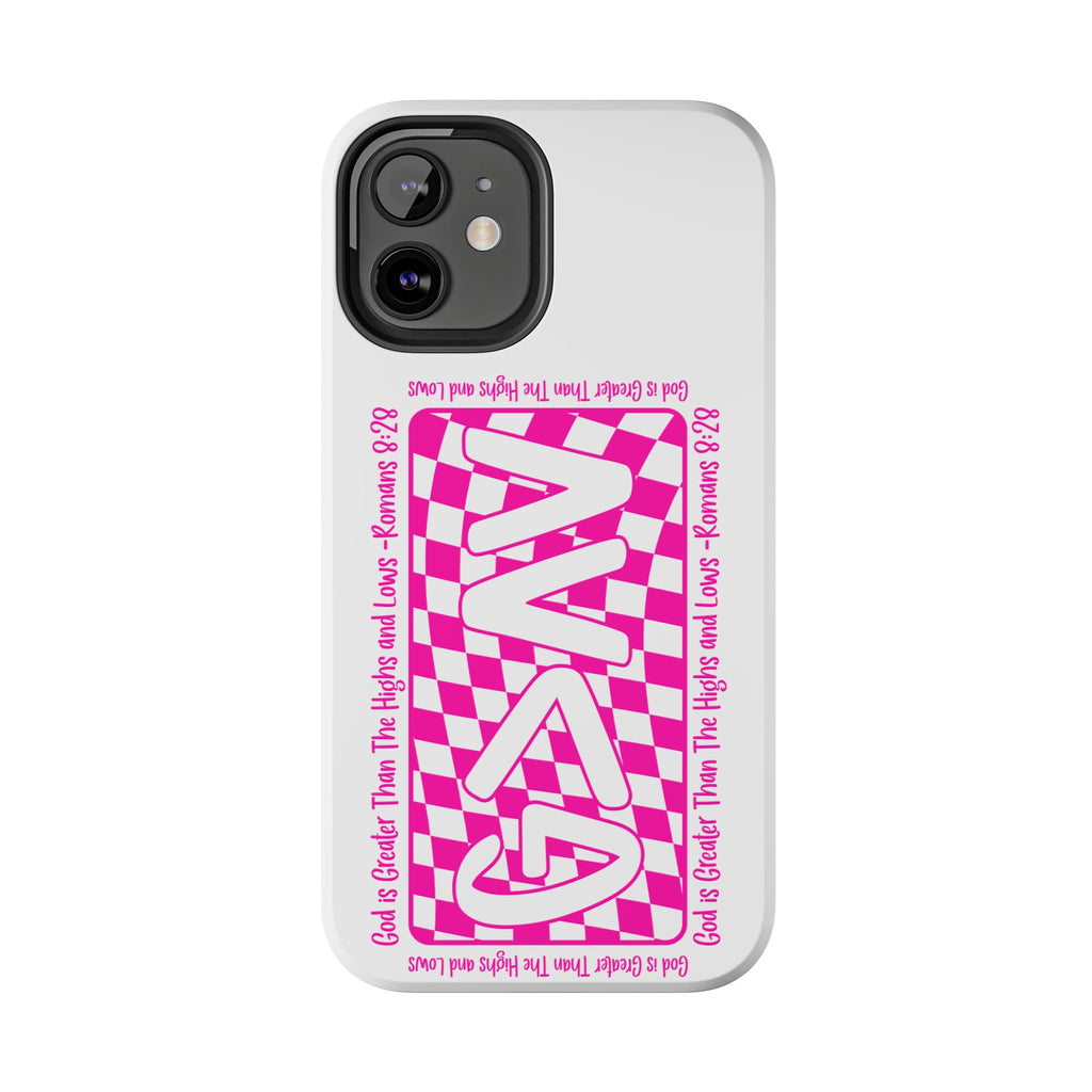Pink Checker 'GAY' Tough Phone Case — Bold Pride Protective Cover