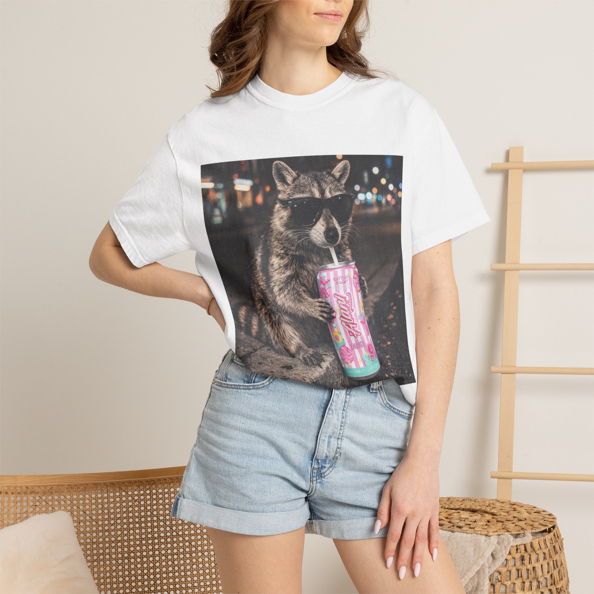 Raccoon Drinking Slushie T-Shirt