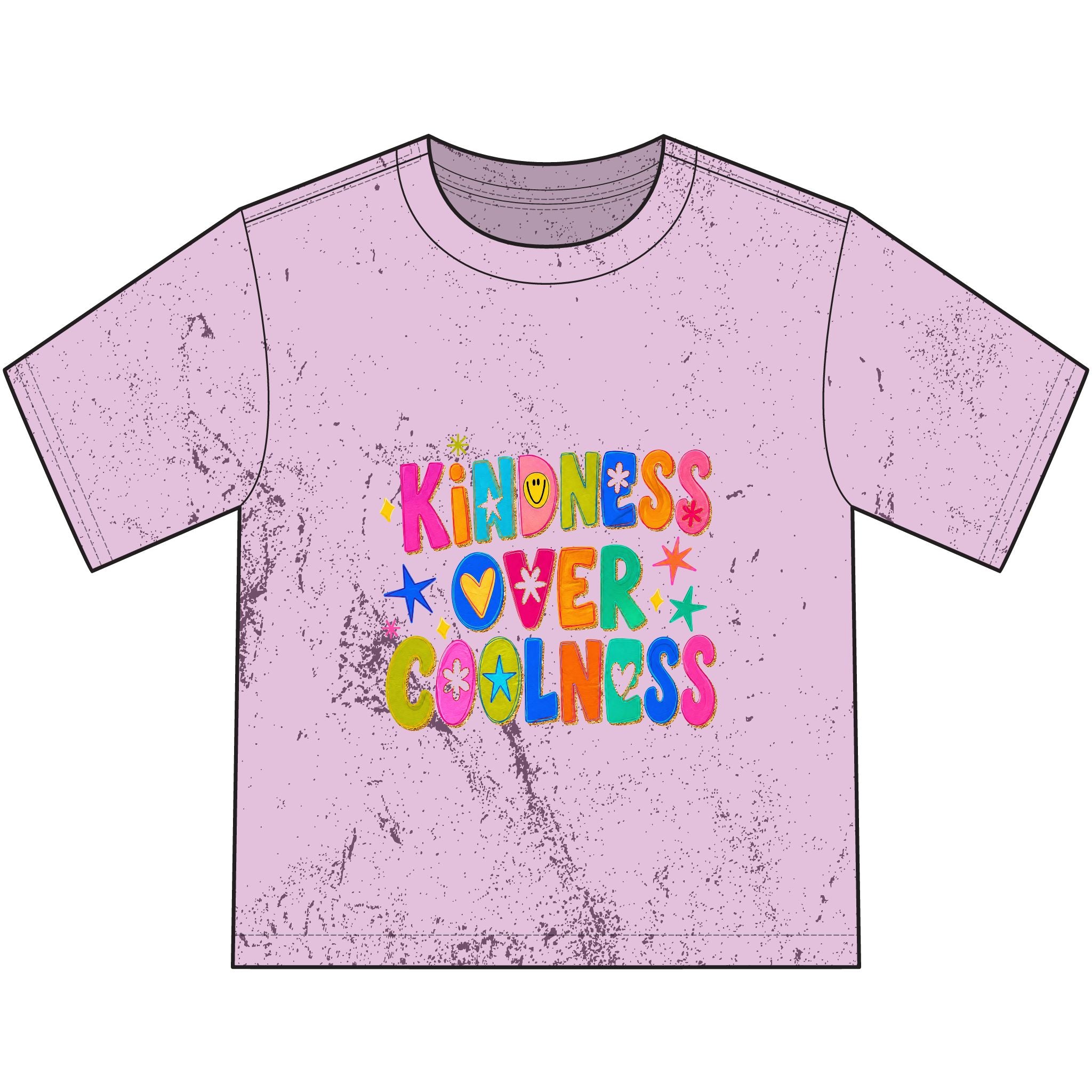 Kindness Over Coolness Youth T‑Shirt — Colorful Retro Kids Tee