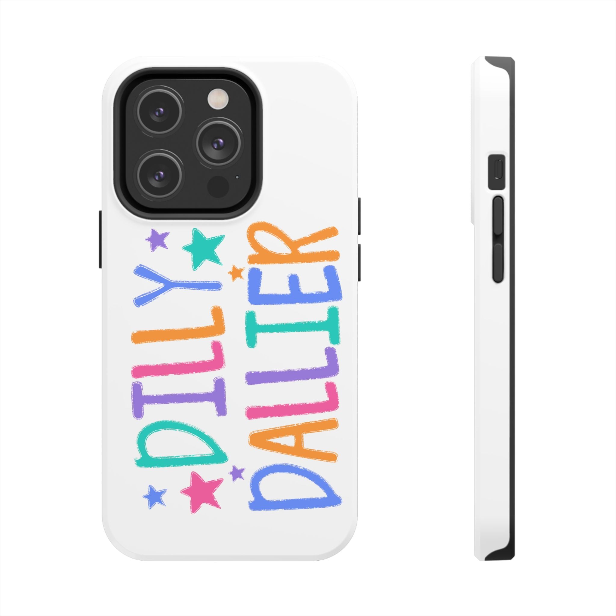 Dilly Dallier Colorful Tough Phone Case — Fun Pastel Stars Protective Cover