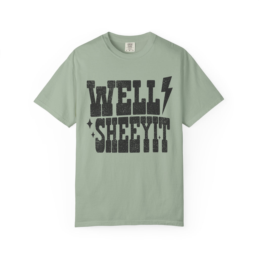 Well Sheeyit T-Shirt — Rustic Vintage Graphic Tee with Lightning Bolt