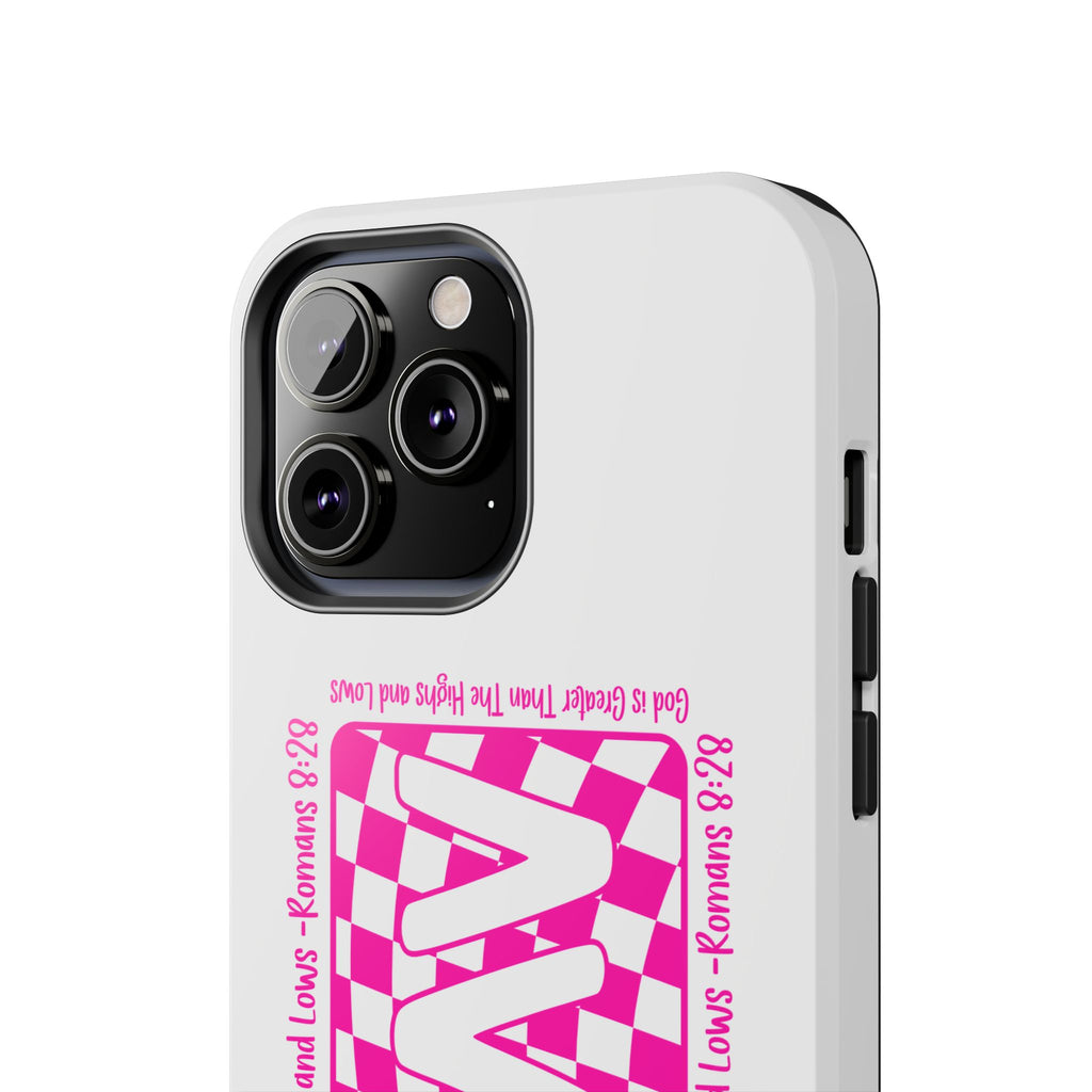 Pink Checker 'GAY' Tough Phone Case — Bold Pride Protective Cover