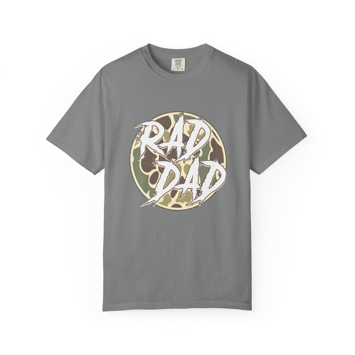 Rad Dad T‑Shirt — Camo Circle Graphic Tee for Cool Dads