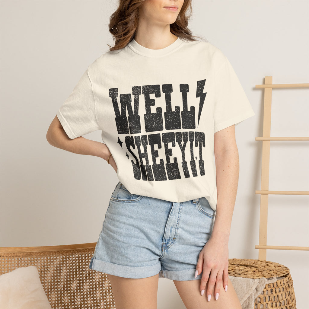 Well Sheeyit T-Shirt — Rustic Vintage Graphic Tee with Lightning Bolt