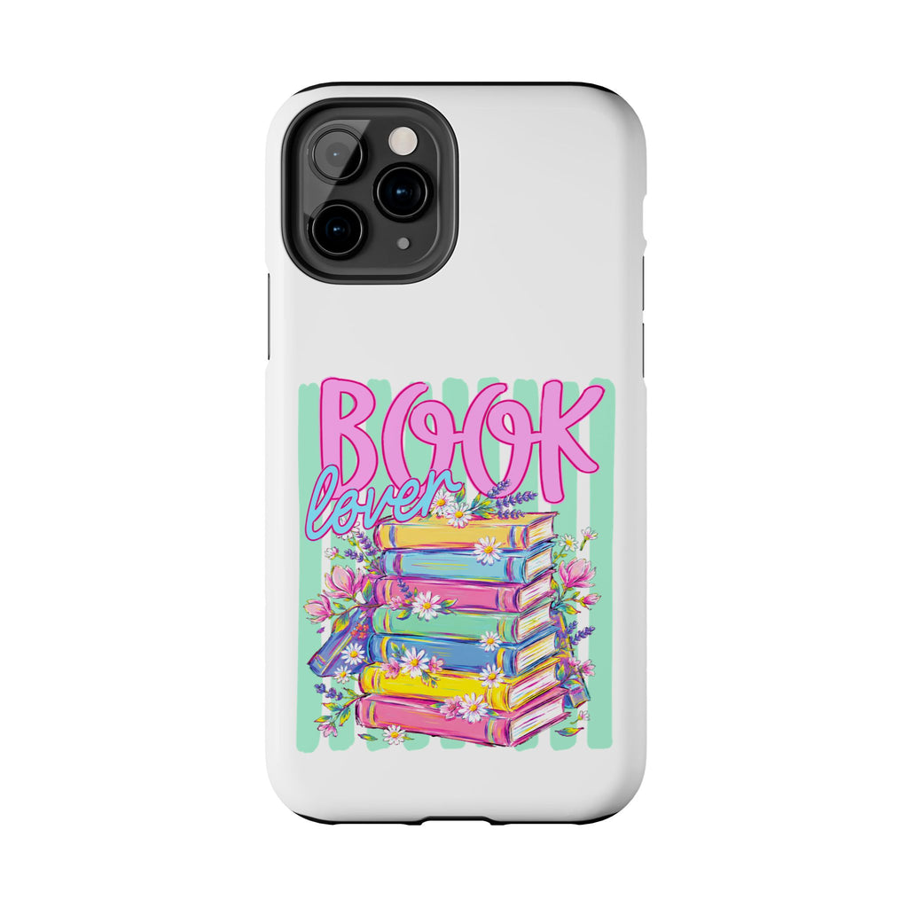 Book Lover Tough Phone Case — Colorful Stack of Books Floral Design