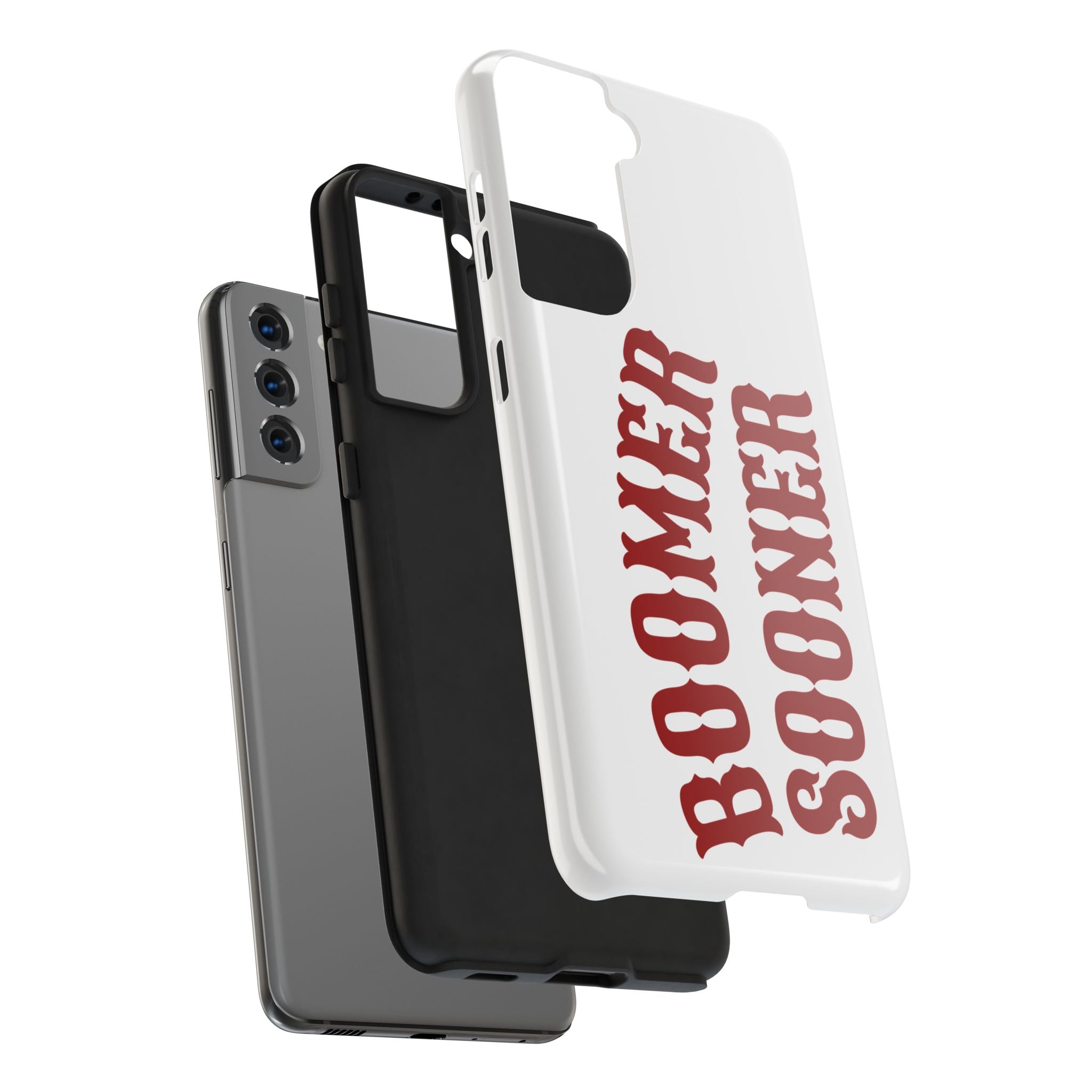 Boomer Sooner Tough Phone Case — Oklahoma Crimson Retro Text Protective Cover