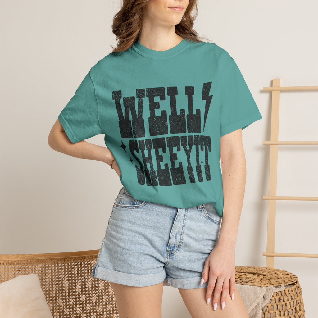 Well Sheeyit T-Shirt — Rustic Vintage Graphic Tee with Lightning Bolt