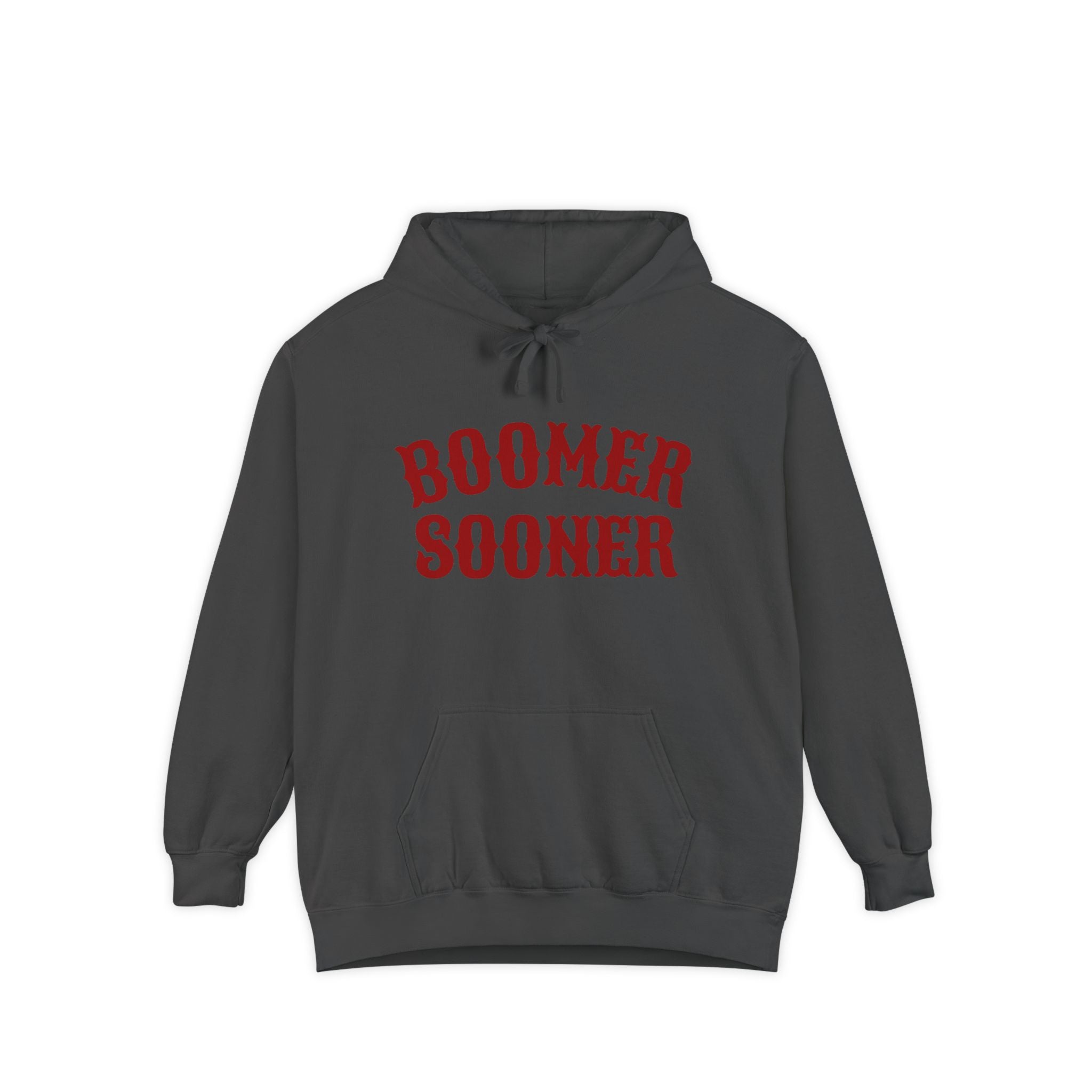 Boomer Sooner Hoodie — OU Crimson Vintage Arch Pullover