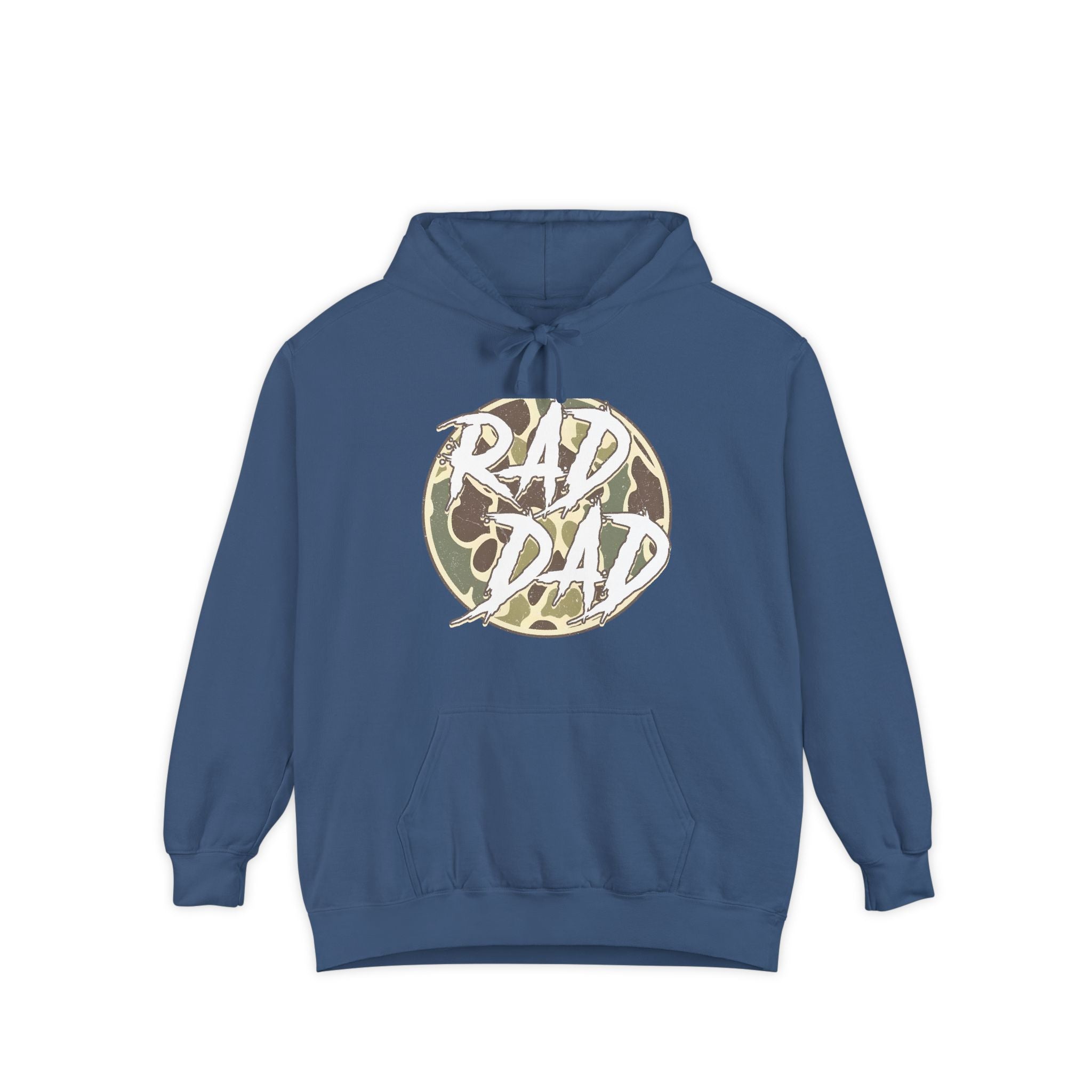 Rad Dad Hoodie — Camo Logo Pullover for Cool Dads, Father’s Day Gift