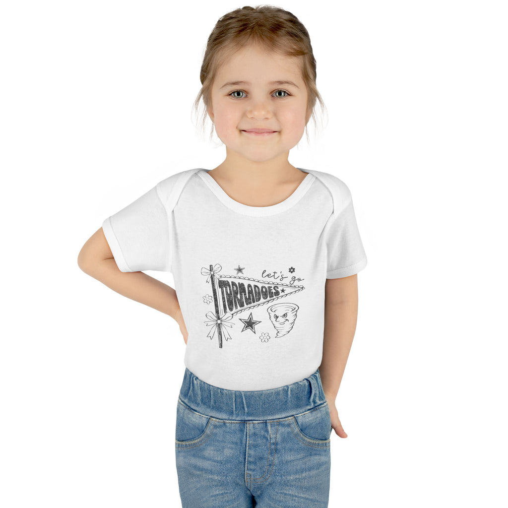 Let's Be Tornadoes Baby Bodysuit – Cute Retro Space Drawing Infant Onesie