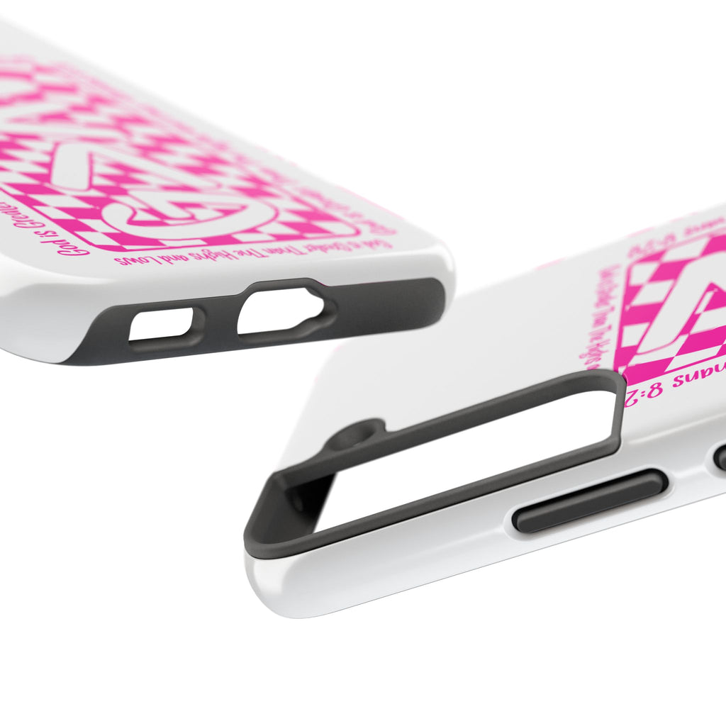 Pink Checker 'GAY' Tough Phone Case — Bold Pride Protective Cover