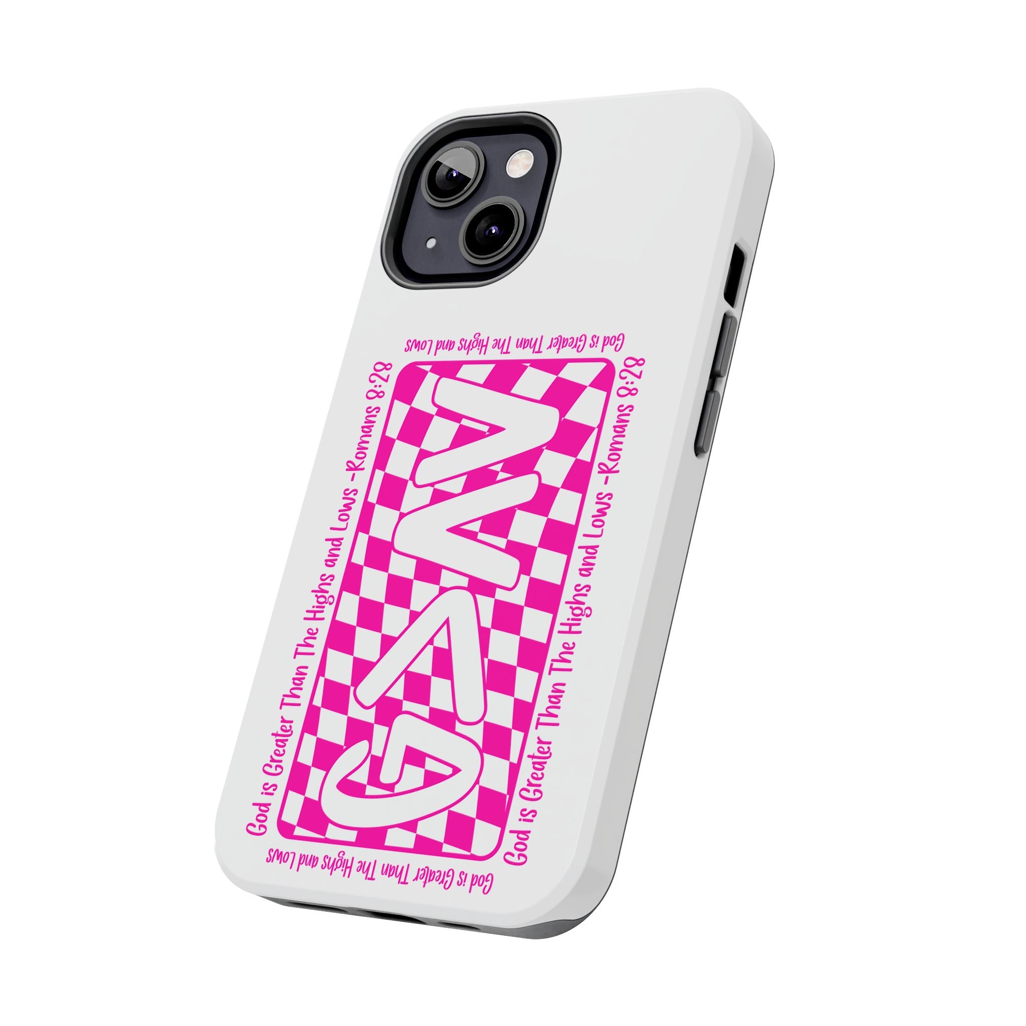Pink Checker 'GAY' Tough Phone Case — Bold Pride Protective Cover