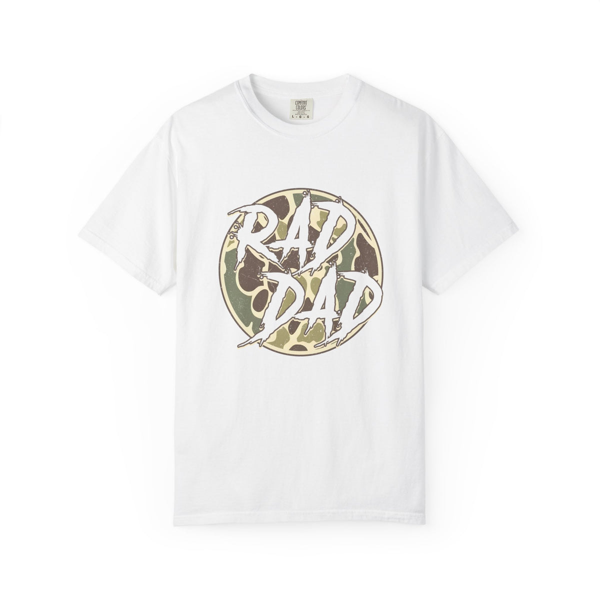Rad Dad T‑Shirt — Camo Circle Graphic Tee for Cool Dads