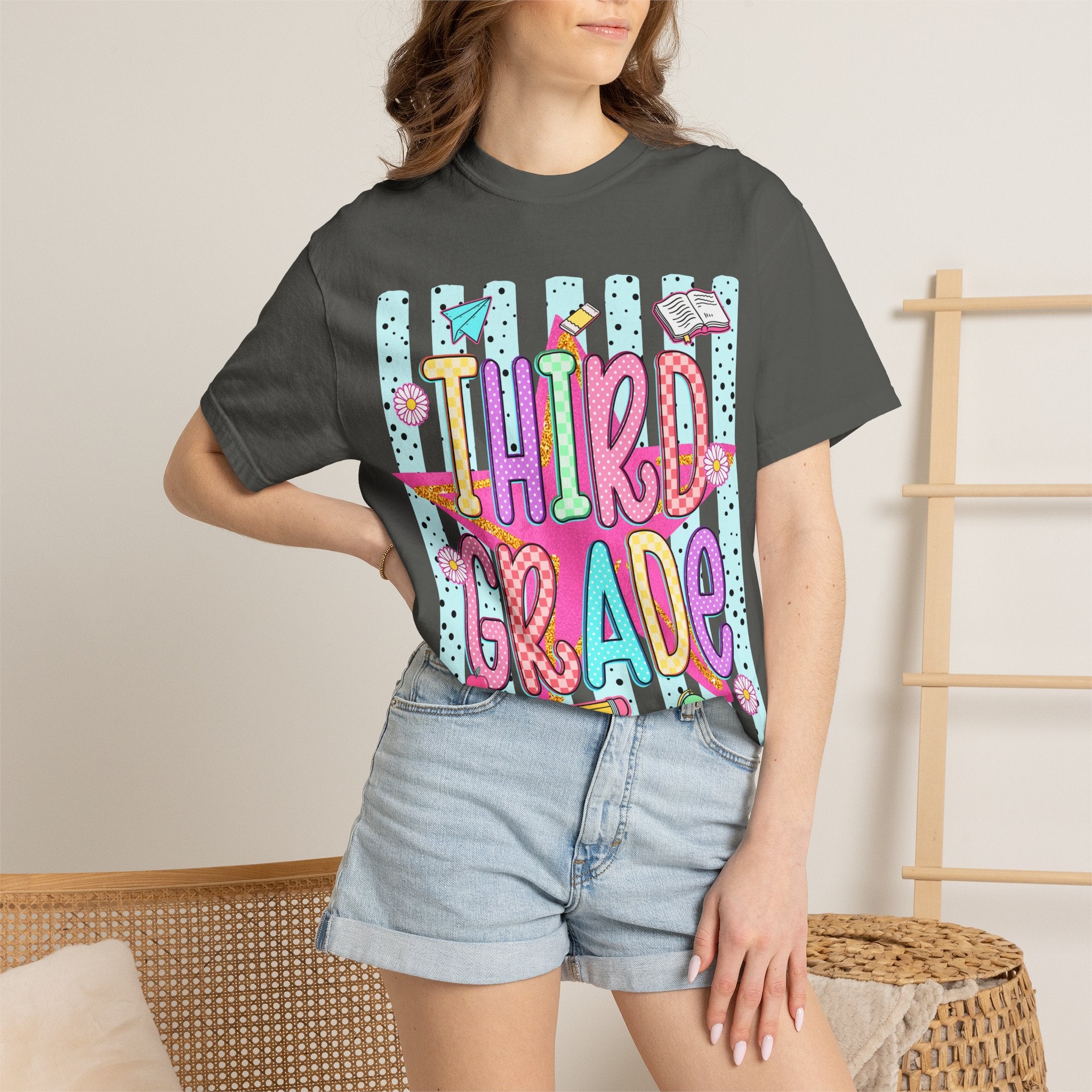 Third Grade T-Shirt — Cute Colorful Back-to-School Tee for Kids & Teachers