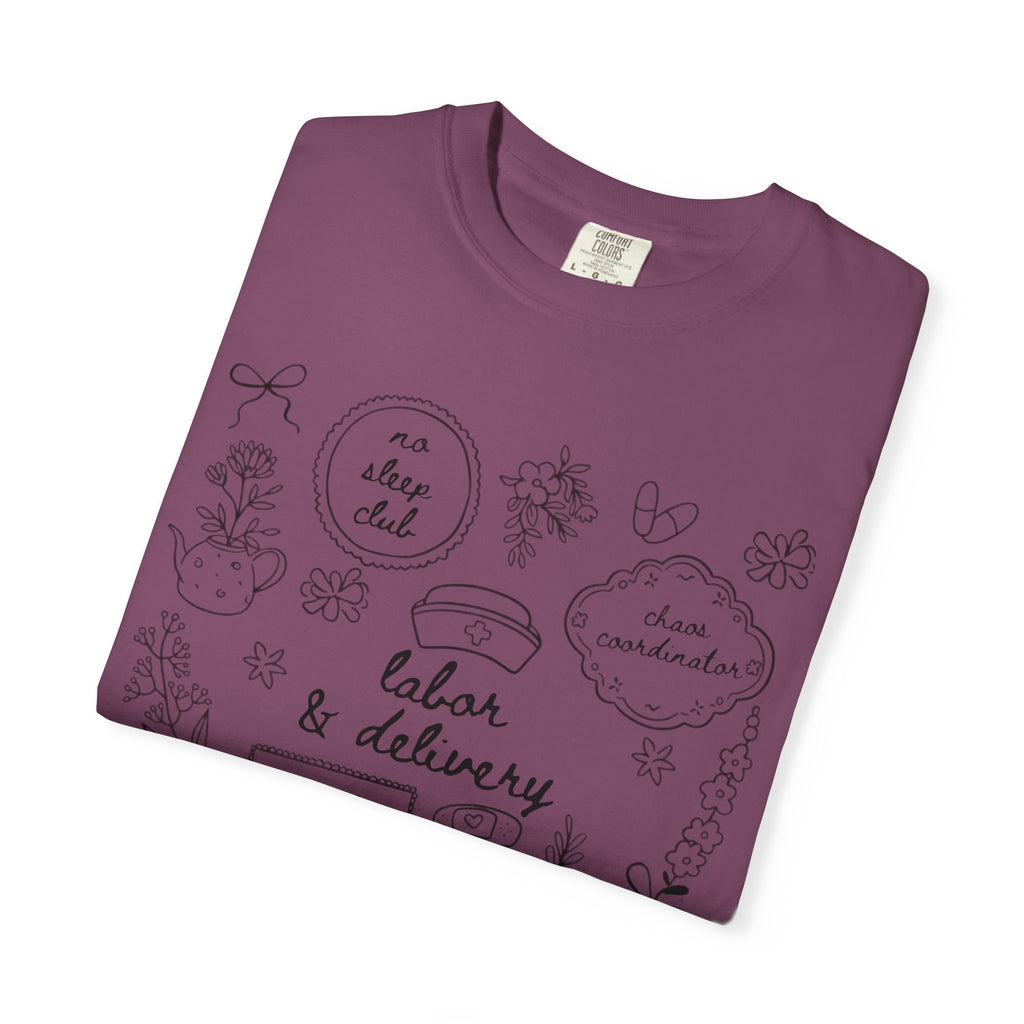 Nurse & Delivery Doodles T-Shirt — Hand-Drawn Medical Appreciation Tee