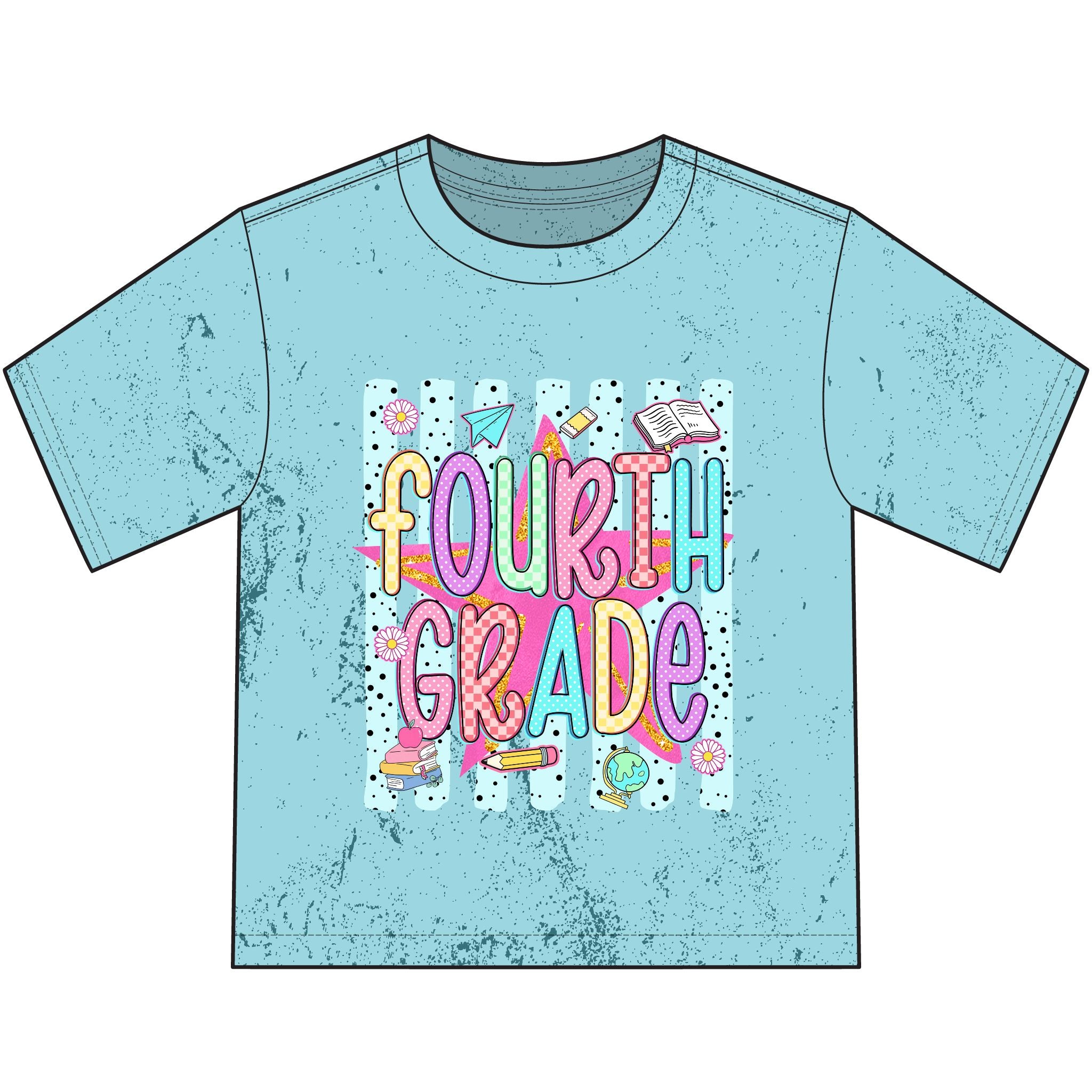 Fourth Grade Kids T-Shirt — Colorful Back-to-School Design