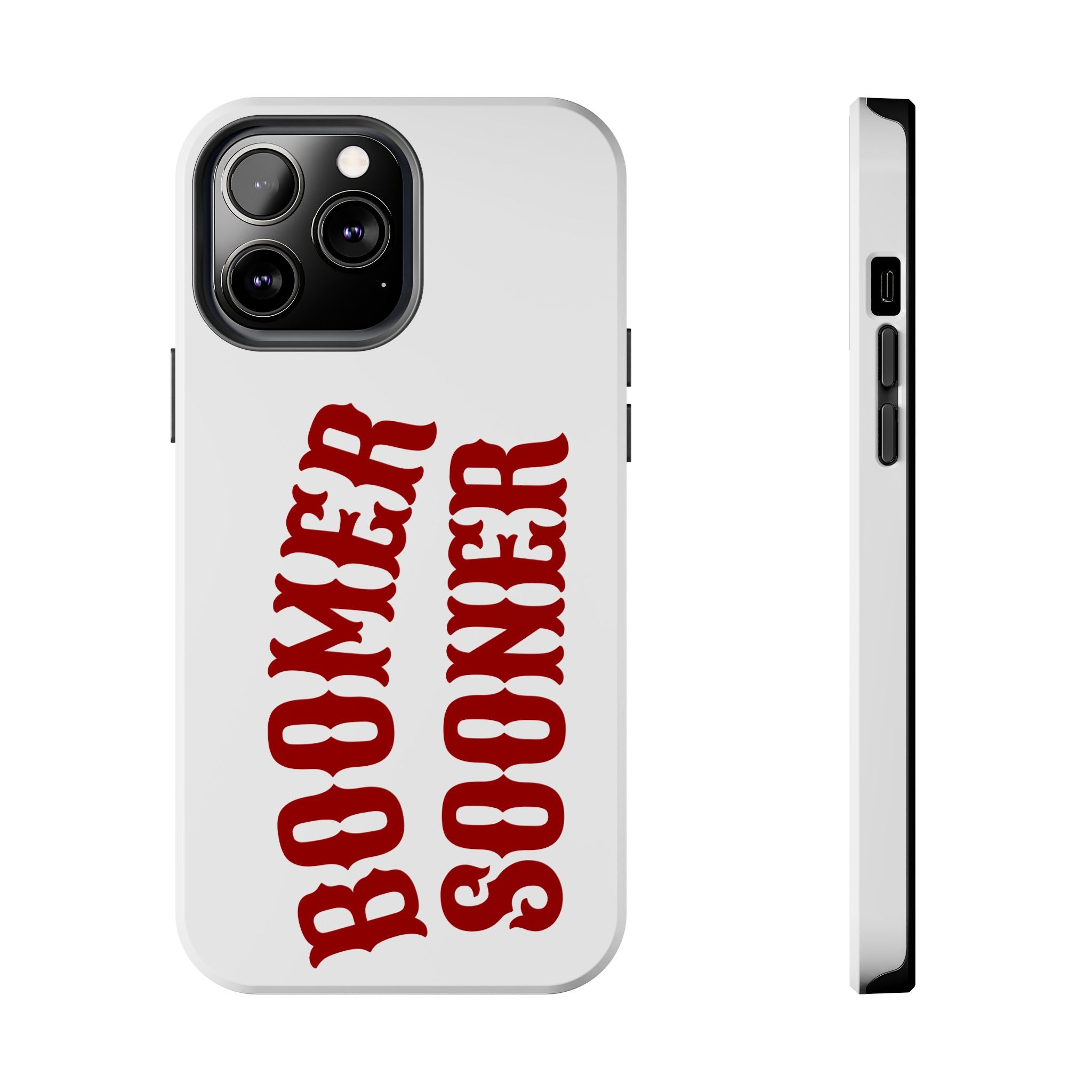 Boomer Sooner Tough Phone Case — Oklahoma Crimson Retro Text Protective Cover