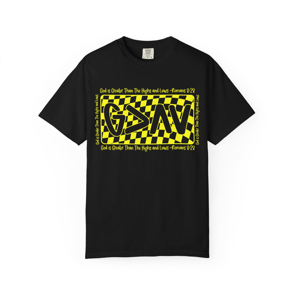 God Is Greater Than The Highs and Lows T-Shirt — Christian Faith Graphic Tee