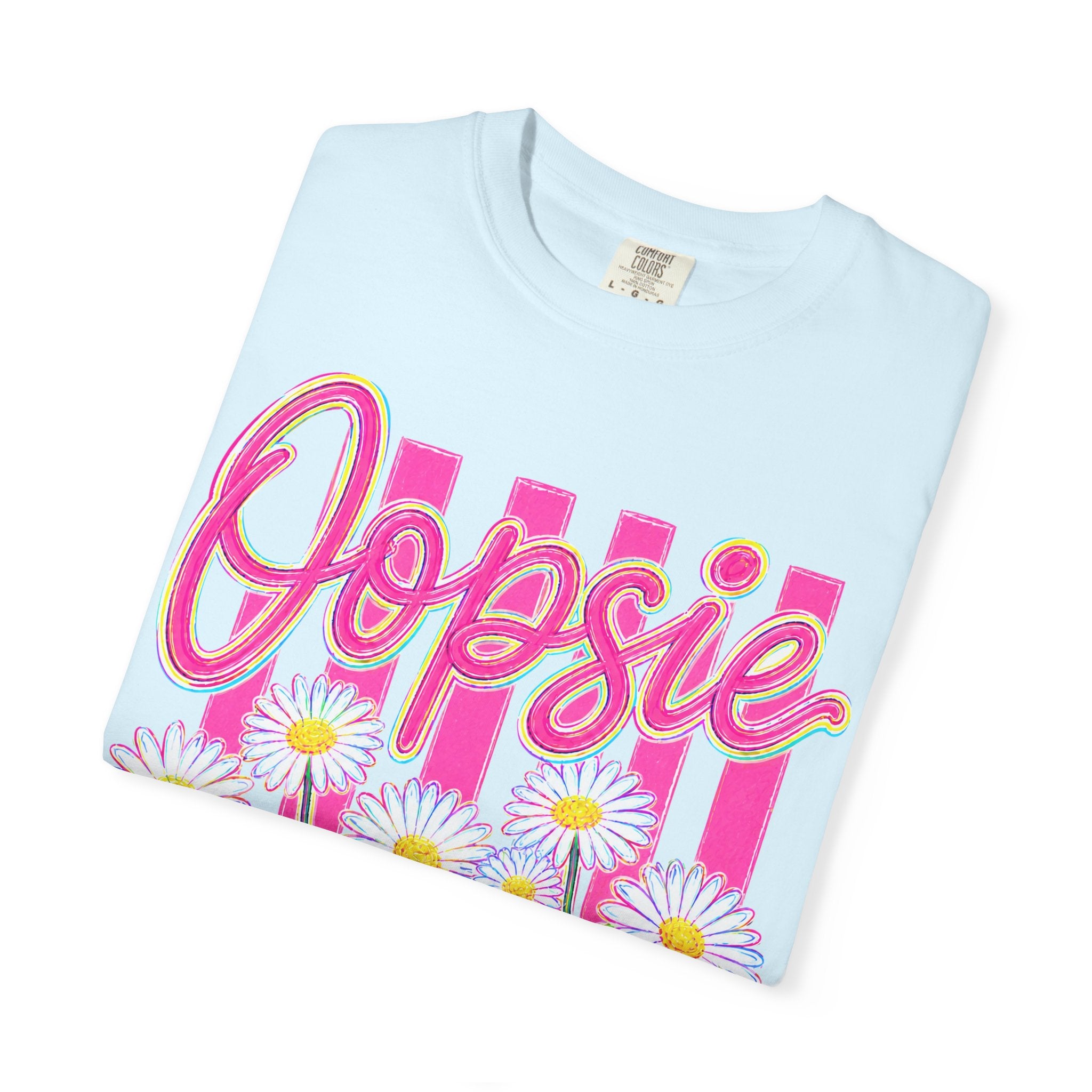 Oopsie Daisy T-Shirt — Retro Pink Stripes & Daisies Graphic Tee