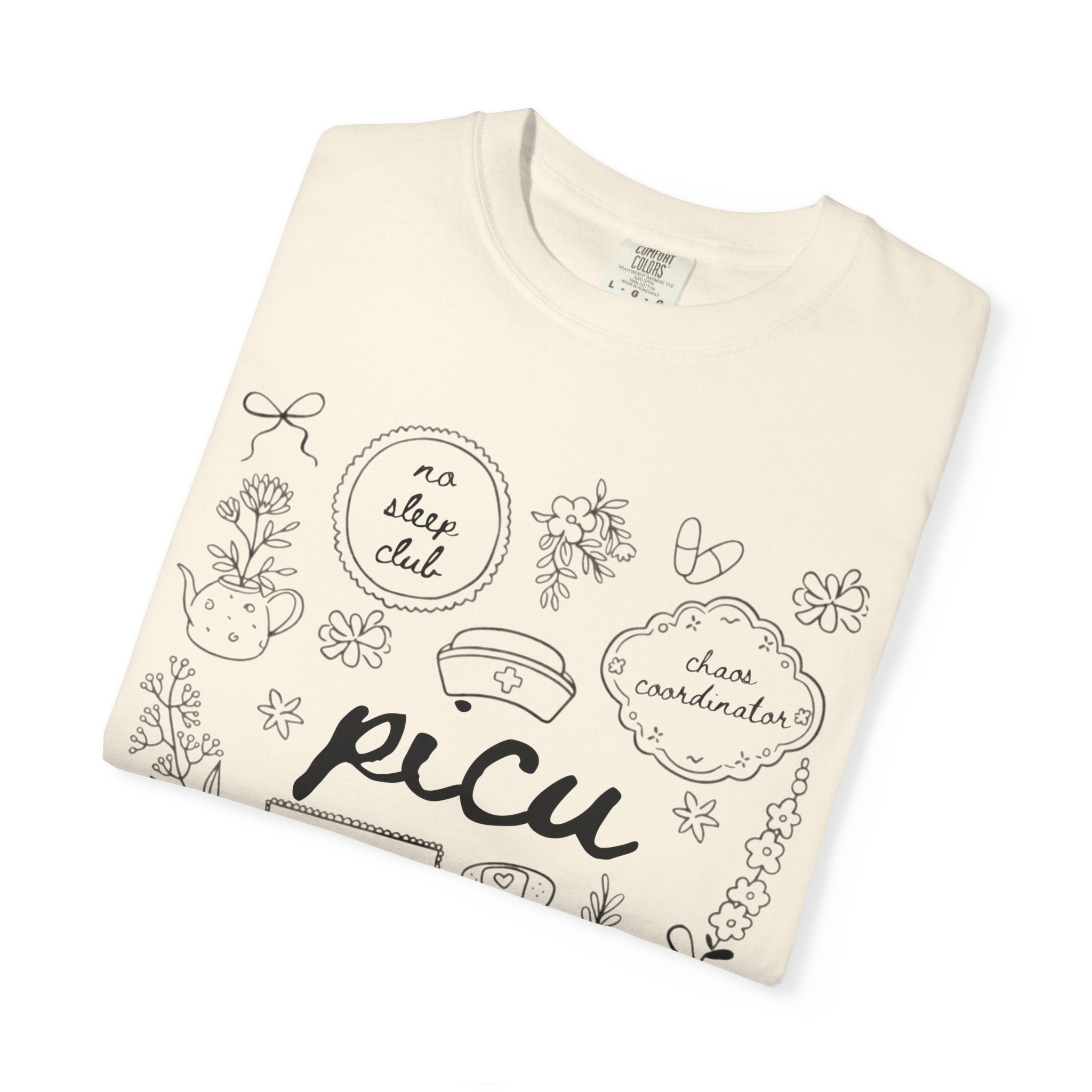 PICU Nurse T-Shirt — Pediatric Intensive Care Unit Doodle Tee
