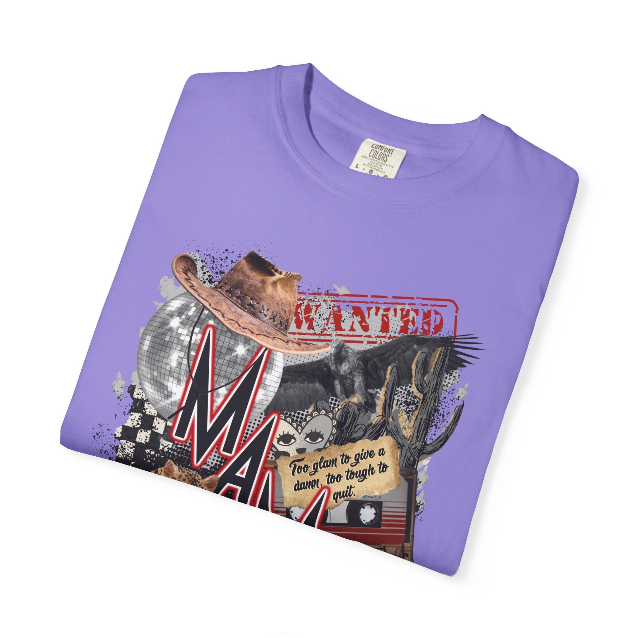 Mama Collage Graphic T-Shirt – Vintage Cowboy, Floral & Retro Icons