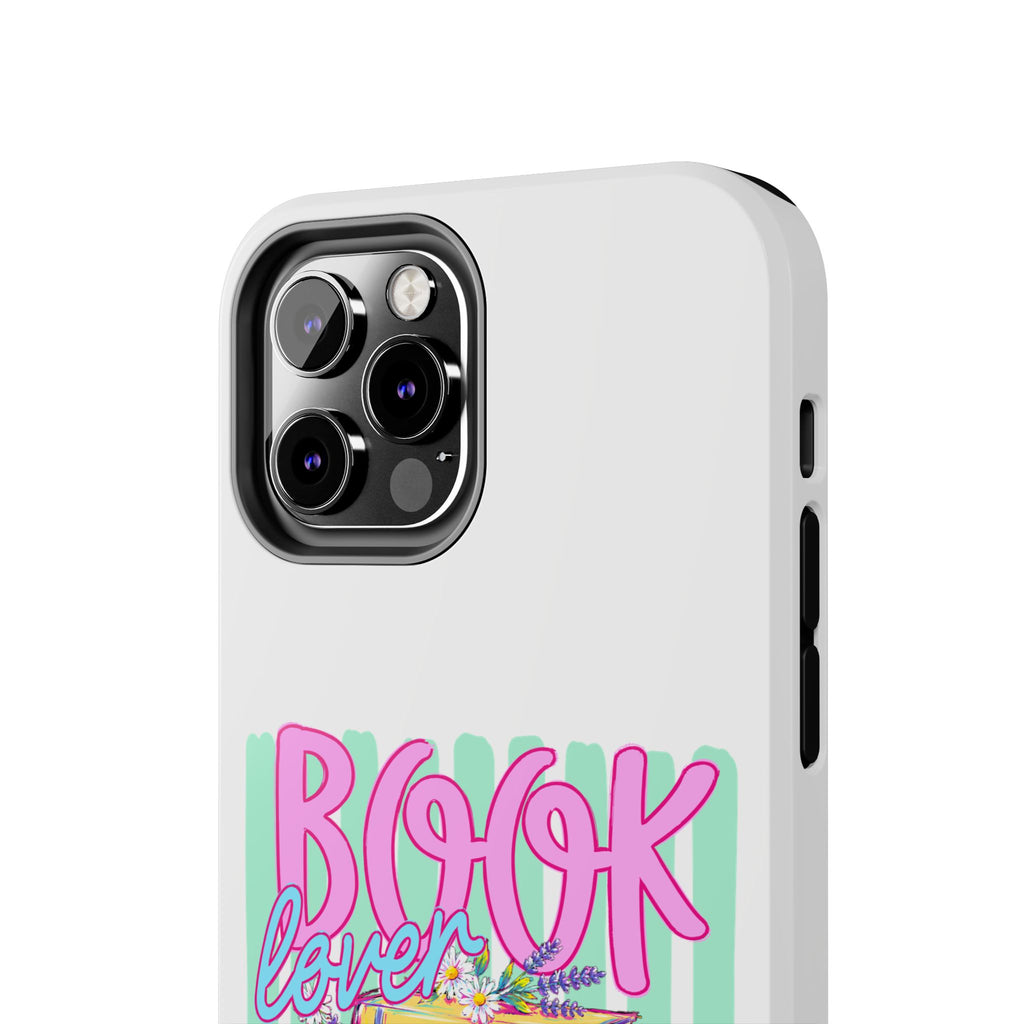 Book Lover Tough Phone Case — Colorful Stack of Books Floral Design