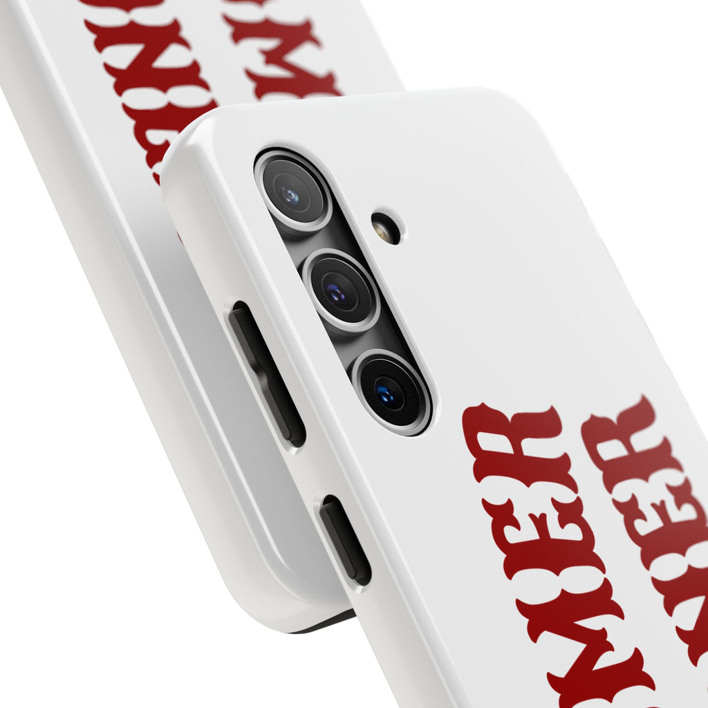 Boomer Sooner Tough Phone Case — Oklahoma Crimson Retro Text Protective Cover