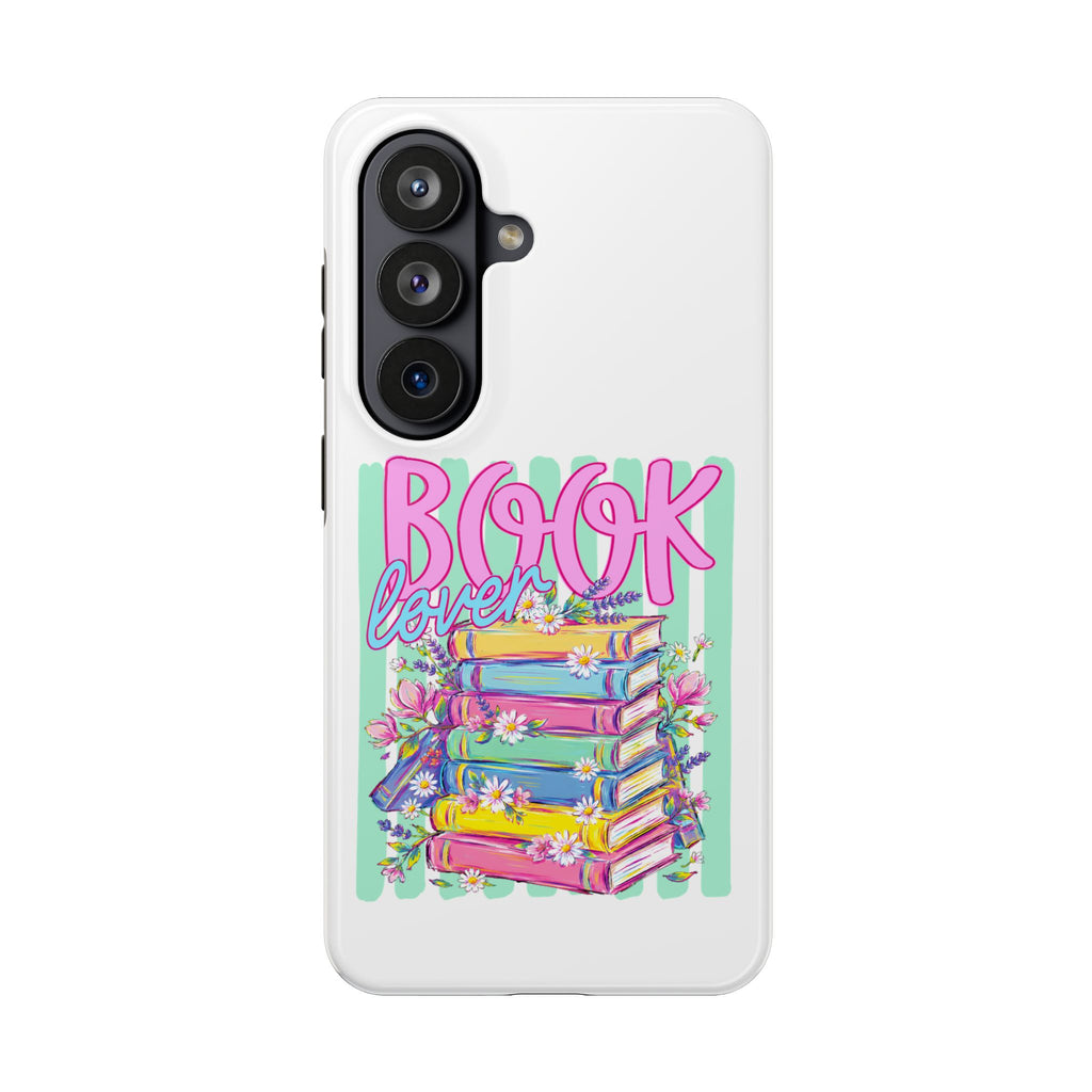 Book Lover Tough Phone Case — Colorful Stack of Books Floral Design